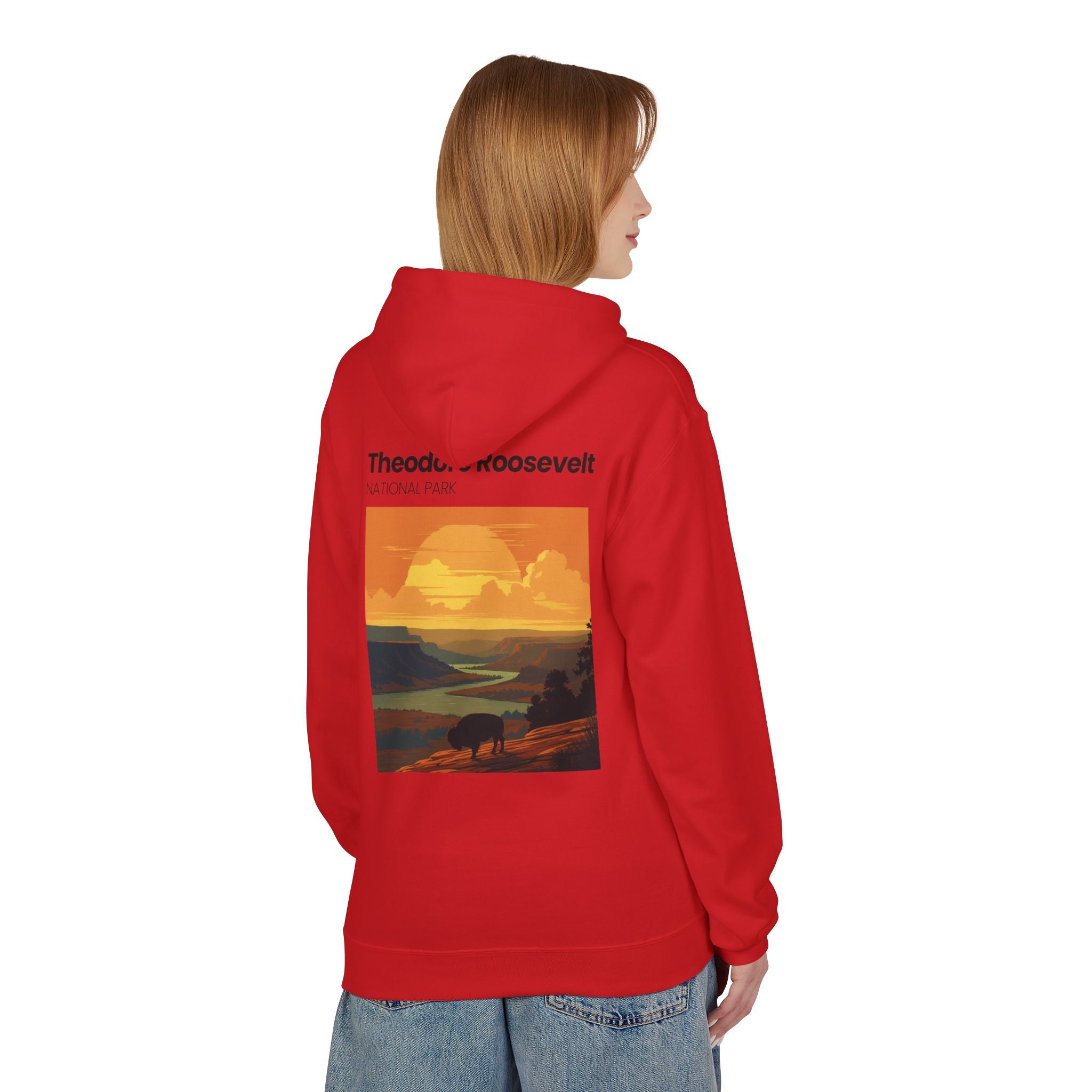 Theodore Roosevelt National Park Hoodie | Vintage Sunset Landscape