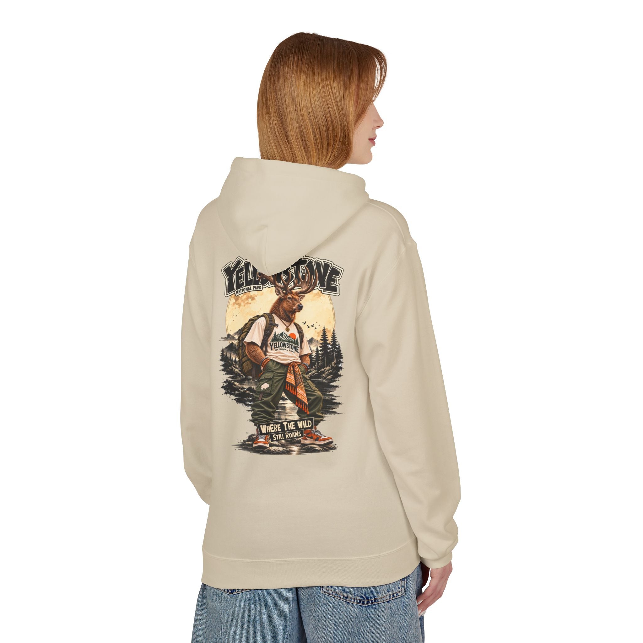 Yellowstone Elk – Where the Wild Still Roams Hoodie Model1