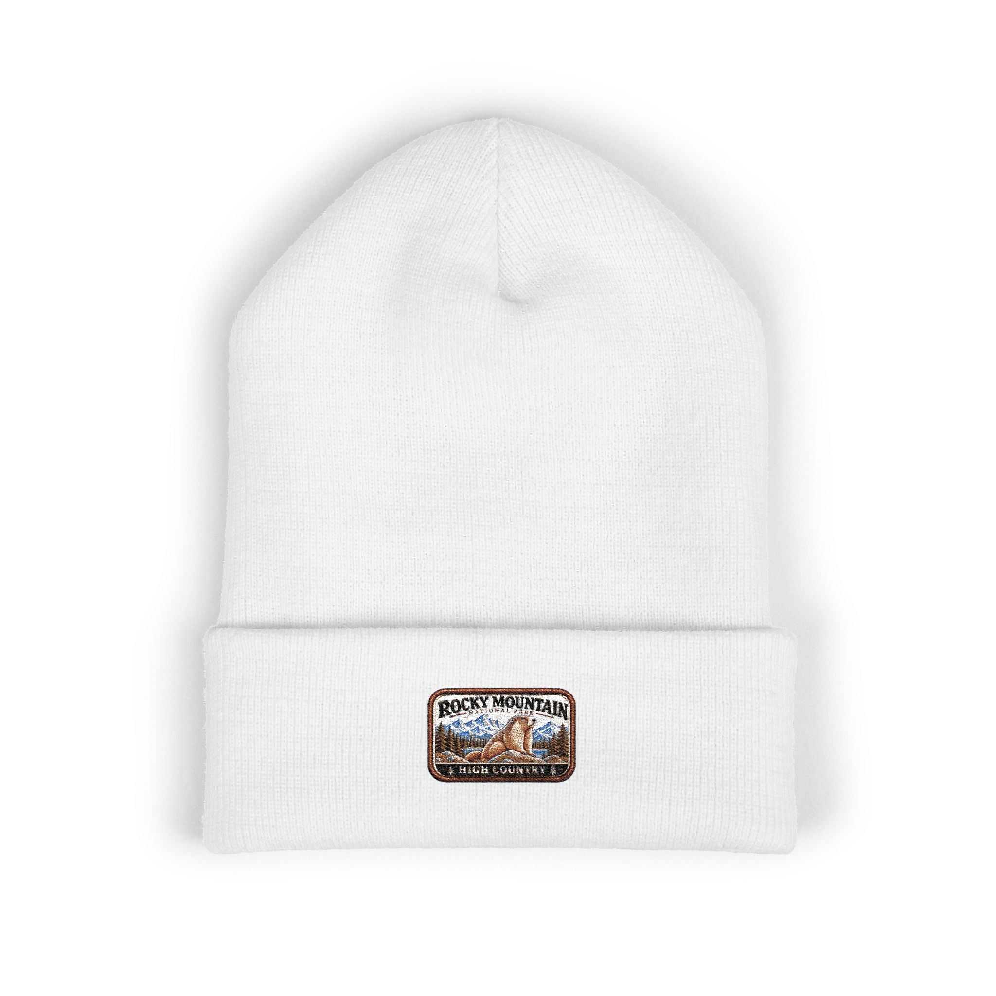 Rocky Mountain National Park Marmot Beanie Square Logo