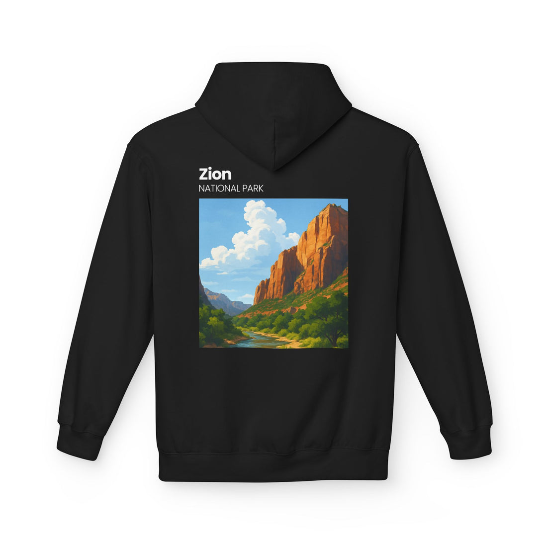 Zion National Park landscape Hoodie | Scenic Canyon Poster back print
