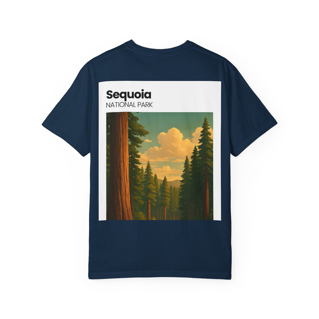 Sequoia National Park Poster Art T-Shirt | Vintage Forest Illustration