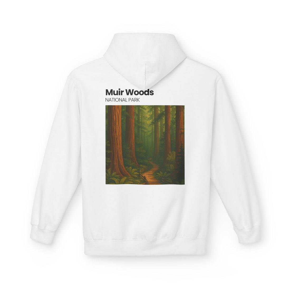 Muir Woods National Park Forest Path Hoodie | Vintage Nature Poster