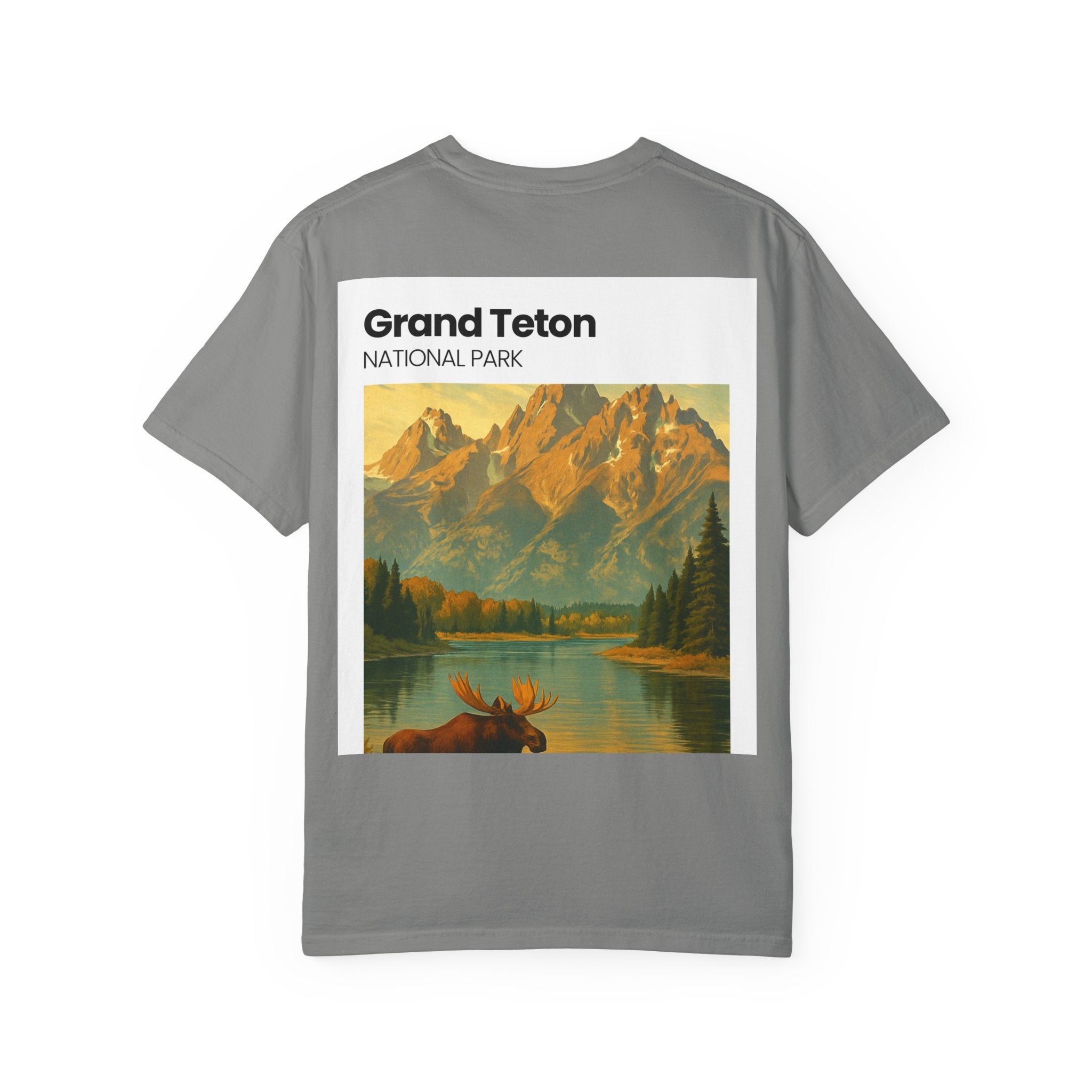 Grand Teton National Park Moose T-Shirt | Vintage Mountain Landscape
