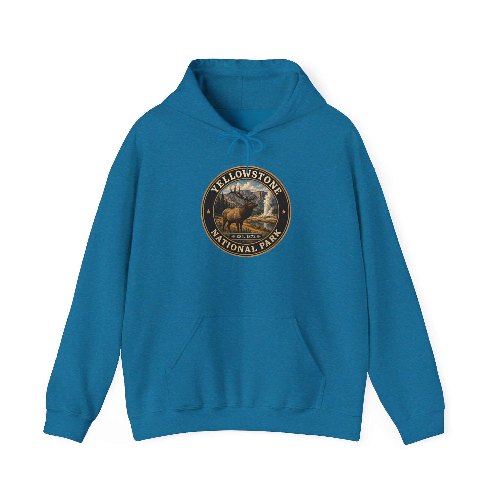 Yellowstone Elk Round Badge Hoodie