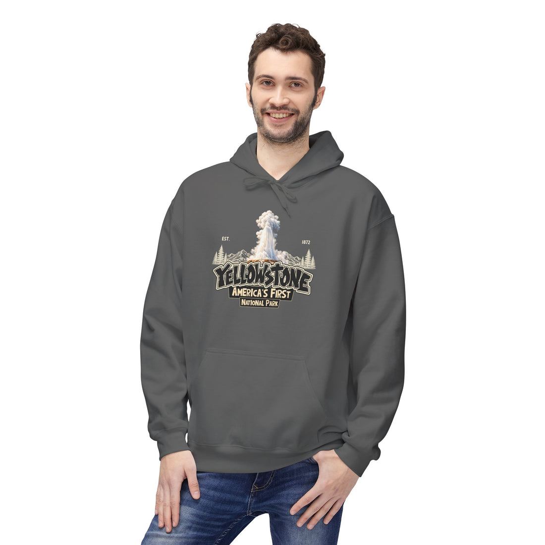 Yellowstone Old Faithful – Where the Wild Still Roams Hoodie Model1