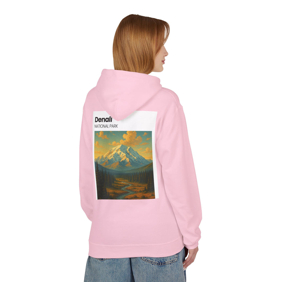 Mini Sunset Surf Patch Hoodie | Palm Tree Beach Graphic, White Chest Print