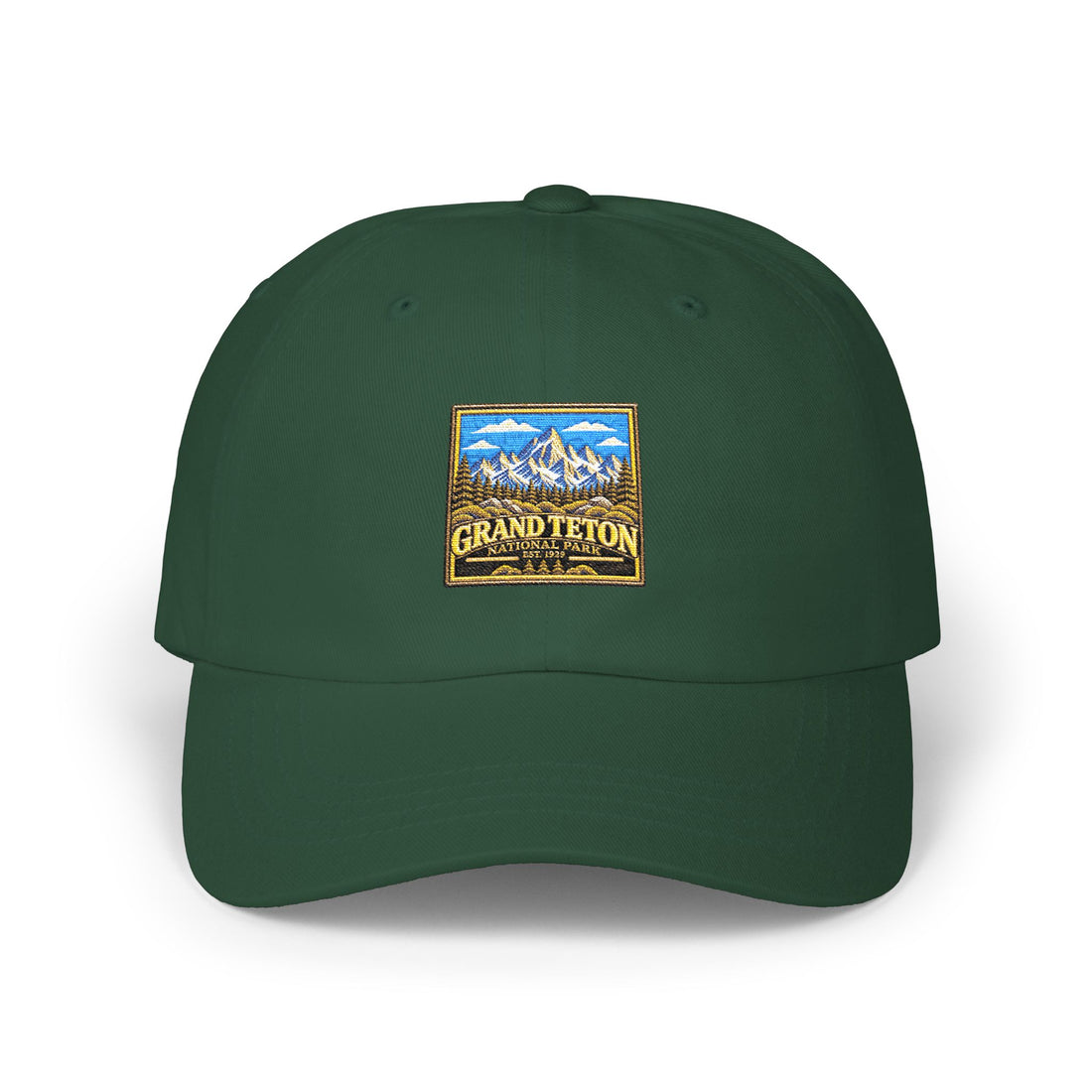 Grand Teton National Park Teton Peaks Square Logo Dad Cap