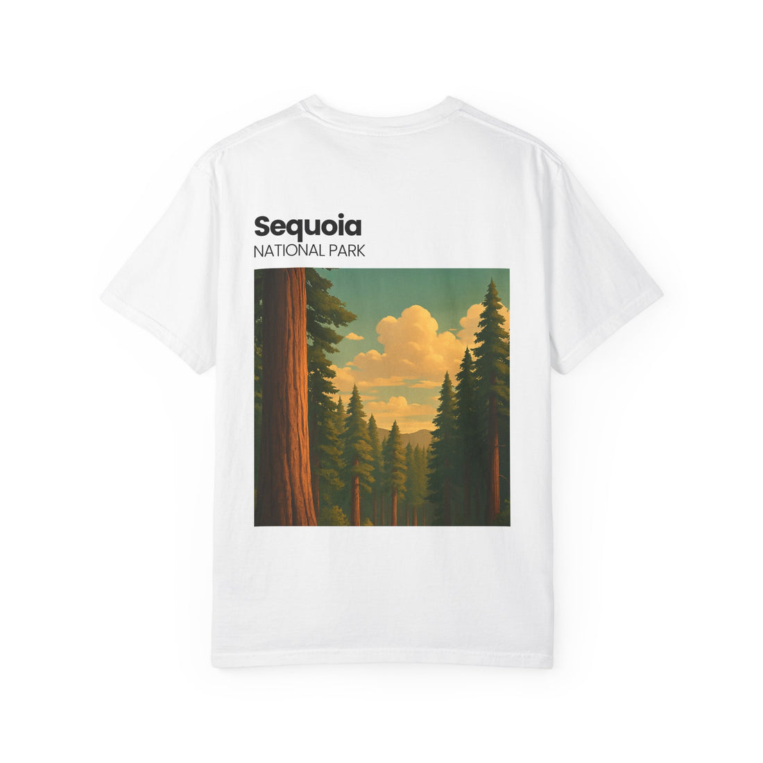 Sequoia National Park Poster Art T-Shirt | Vintage Forest Illustration