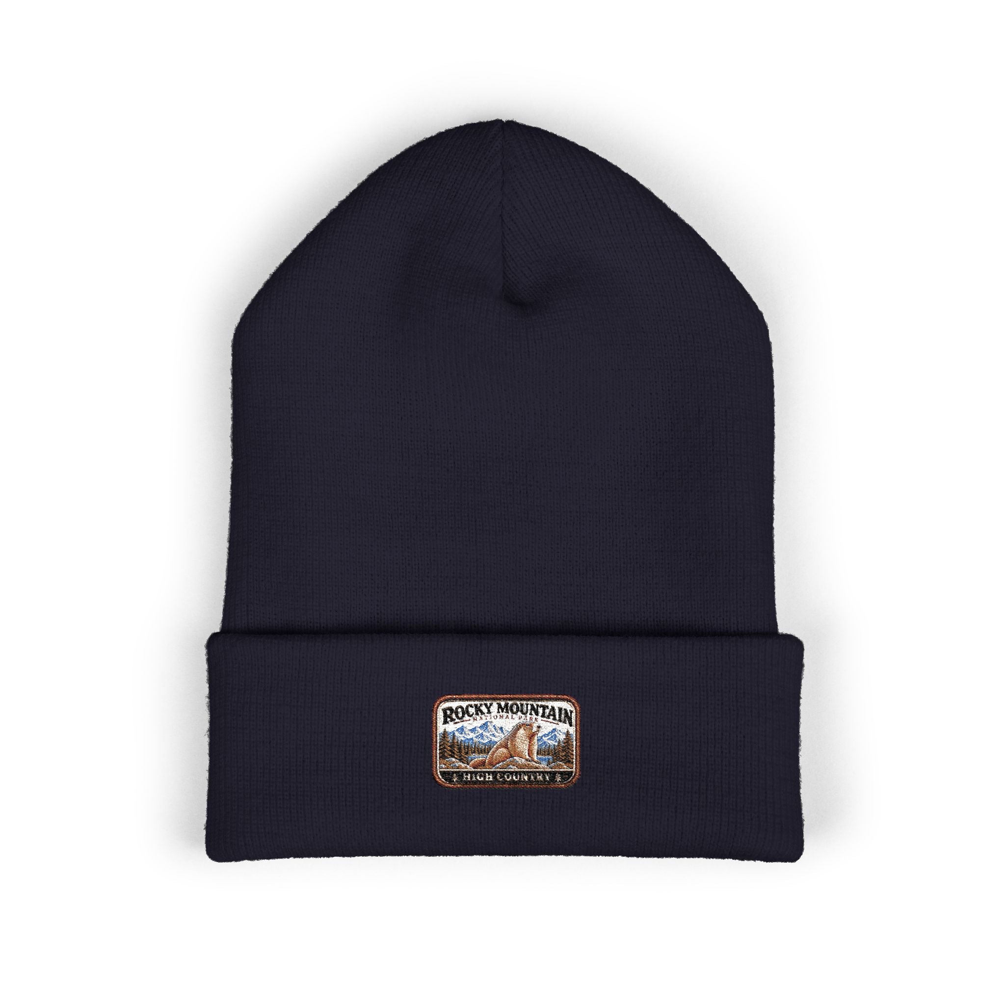 Rocky Mountain National Park Marmot Beanie Square Logo