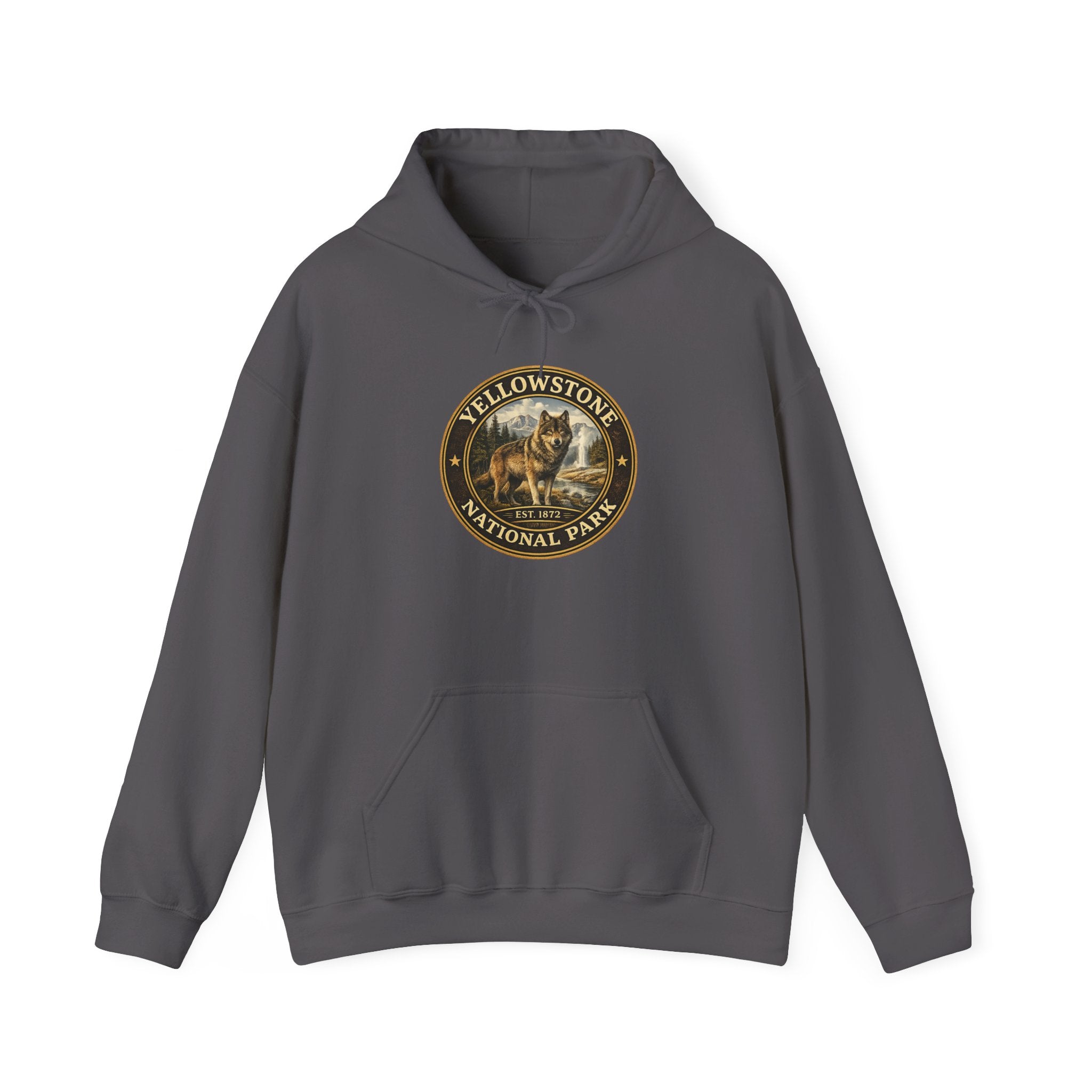 Yellowstone Wolf Round Badge Hoodie