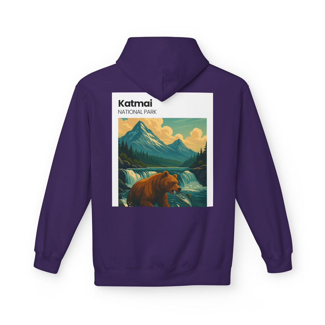 Katmai National Park Bear Hoodie | Vintage Wilderness Landscape