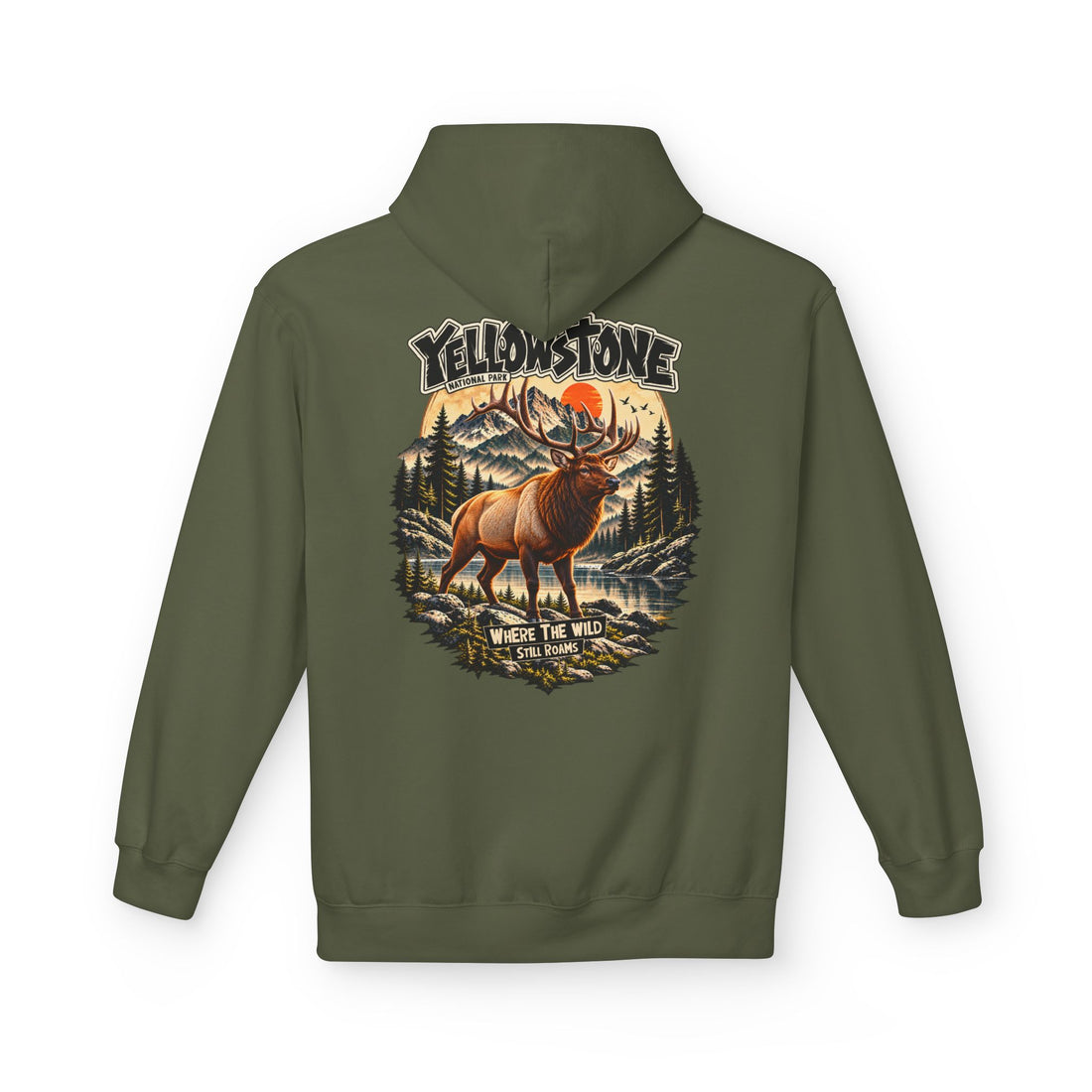 Yellowstone Elk – Where the Wild Still Roams Hoodie Model2