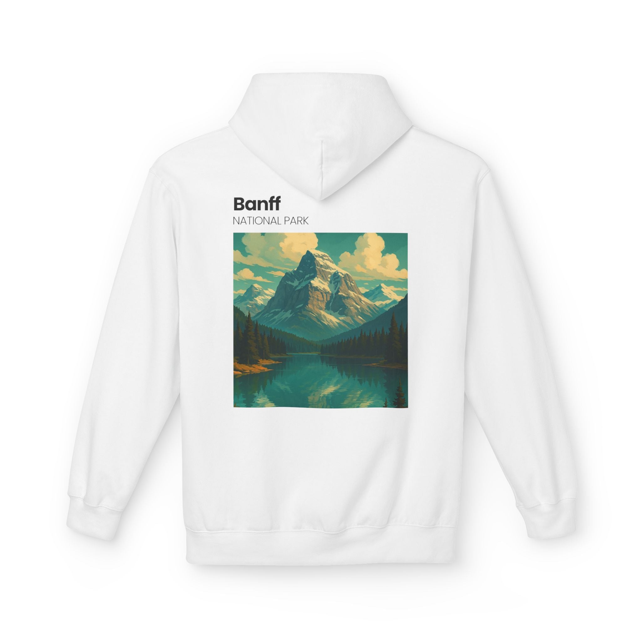 Banff National Park landscape Hoodie | Mountain Lake Vintage Poster