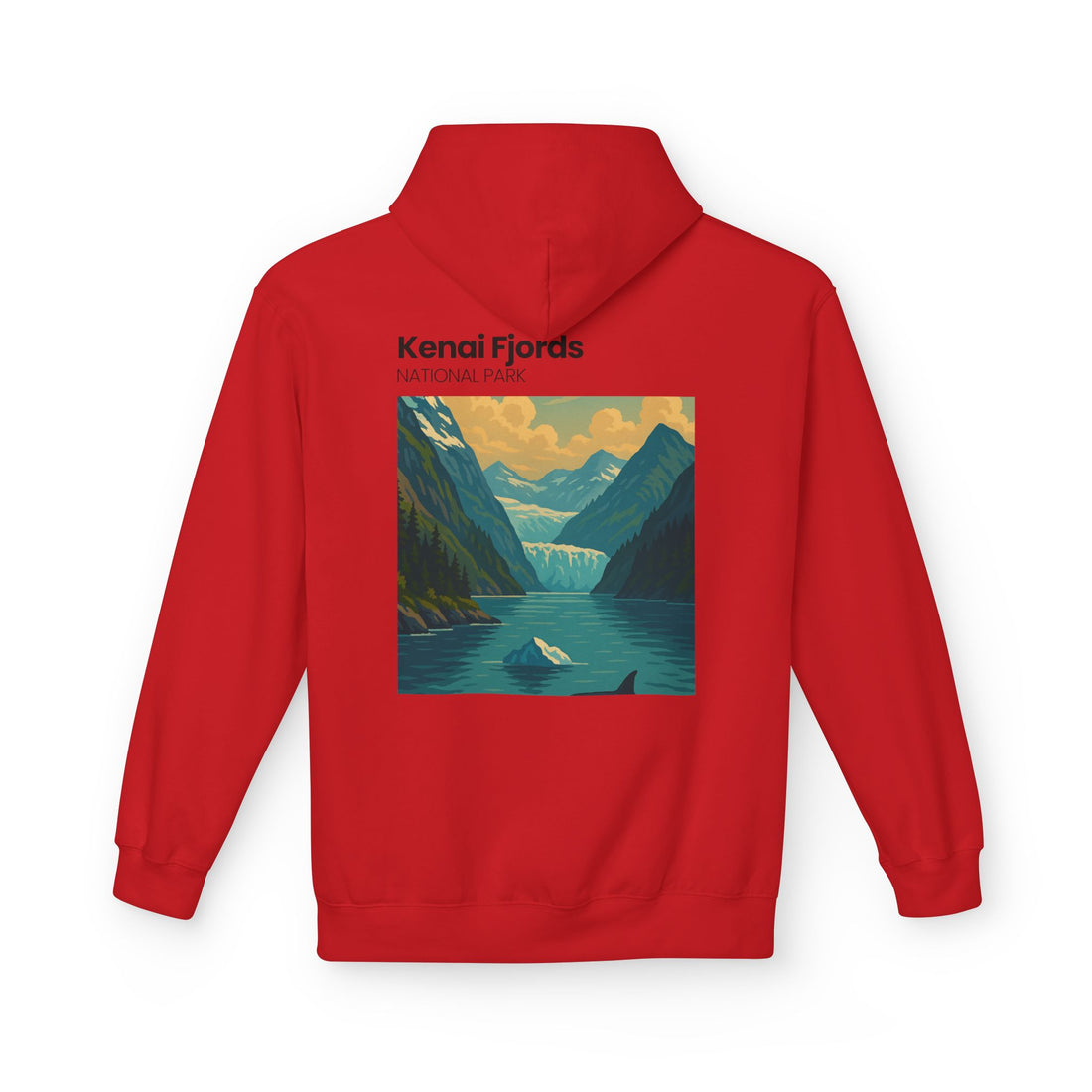 Kenai Fjords National Park landscape Hoodie | Alaska fjord vintage poster
