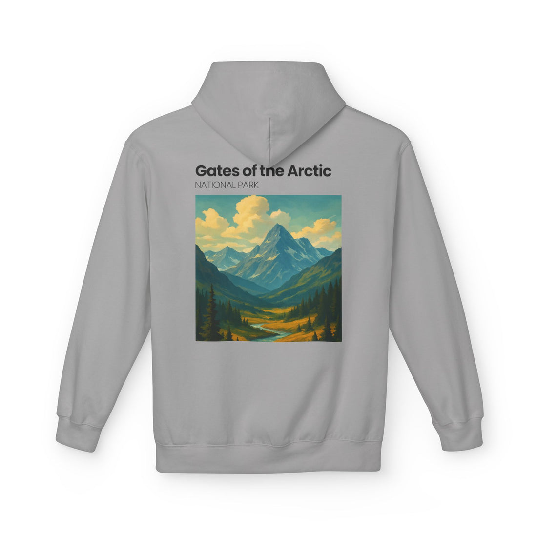 Gates of the Arctic National Park Hoodie | Mountain Landscape Retro Poster