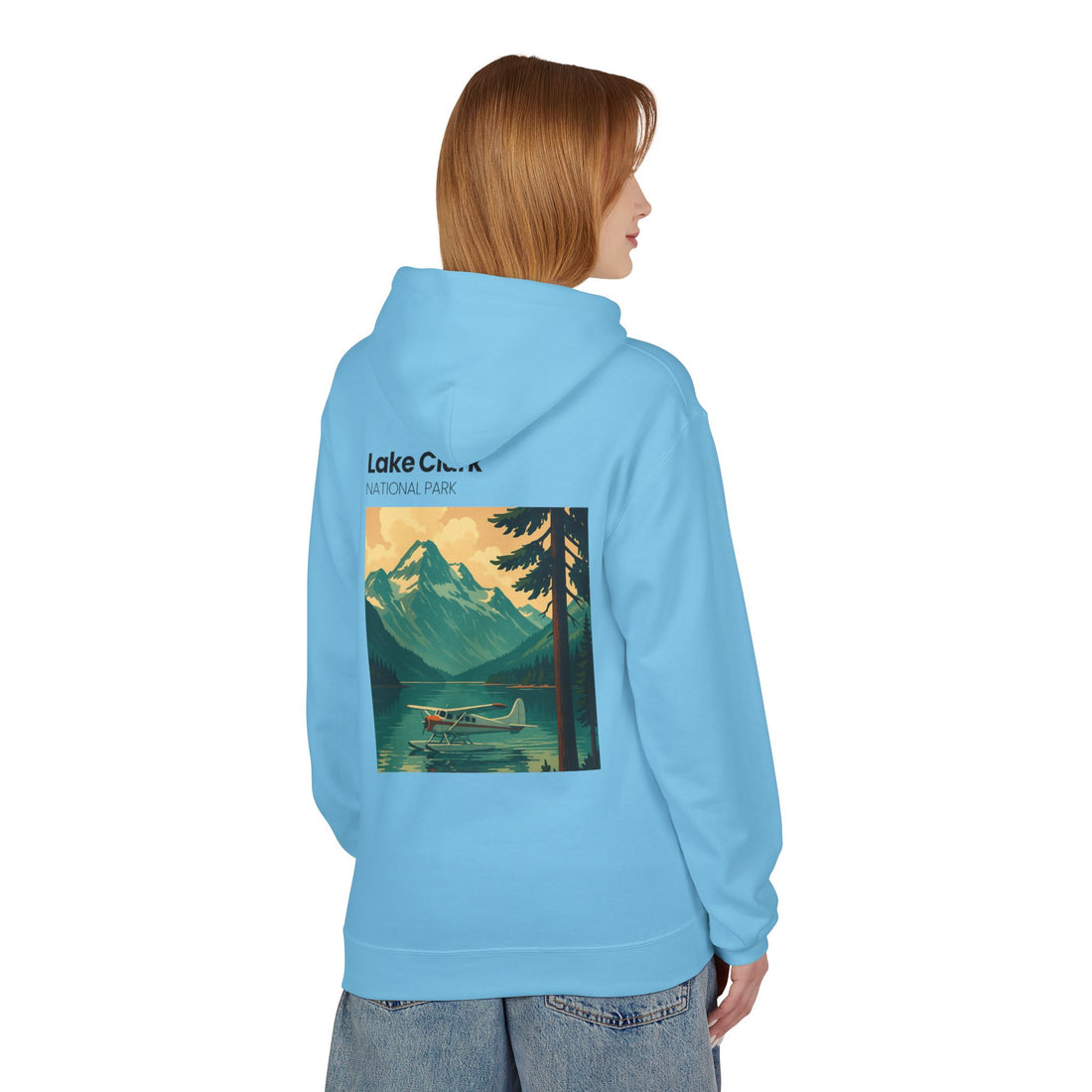 Lake Clark National Park vintage landscape Hoodie | Mountain Lake Seaplane