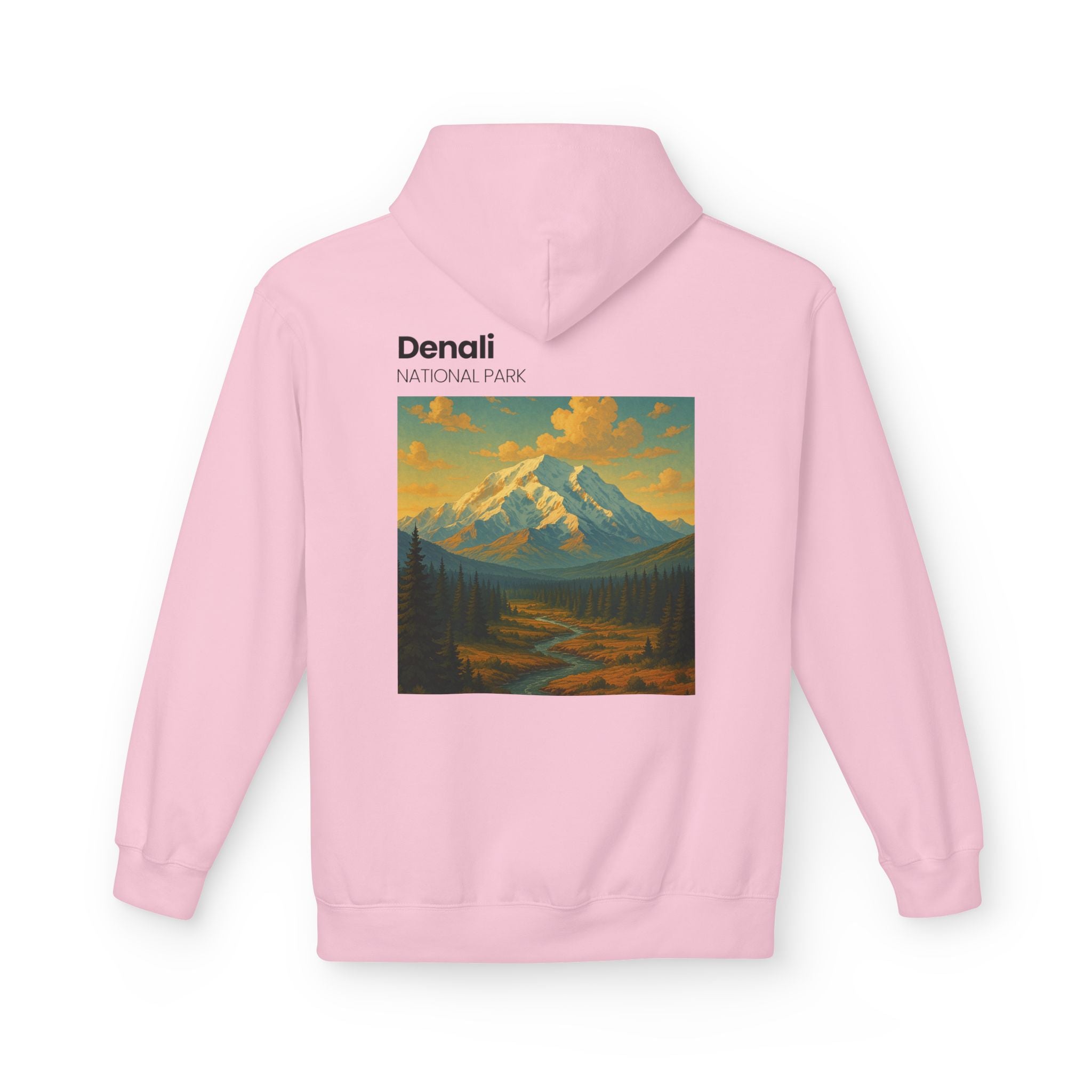 Mini Sunset Surf Patch Hoodie | Palm Tree Beach Graphic, White Chest Print