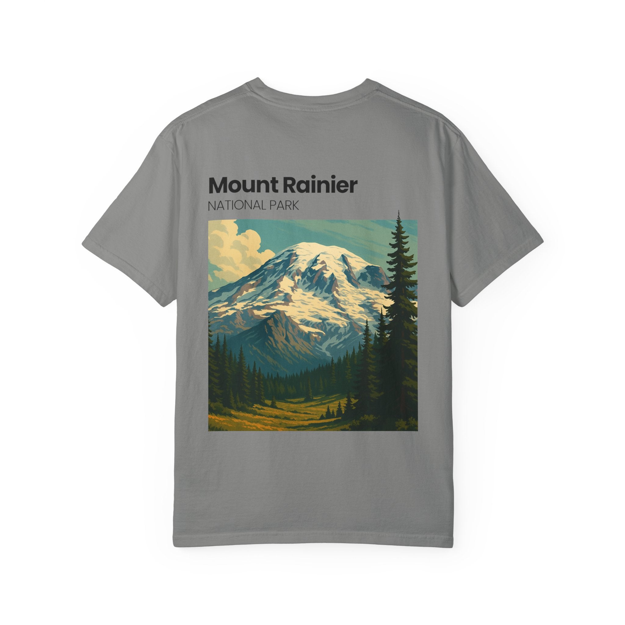 Mount Rainier National Park Poster T-Shirt | Vintage Landscape Graphic