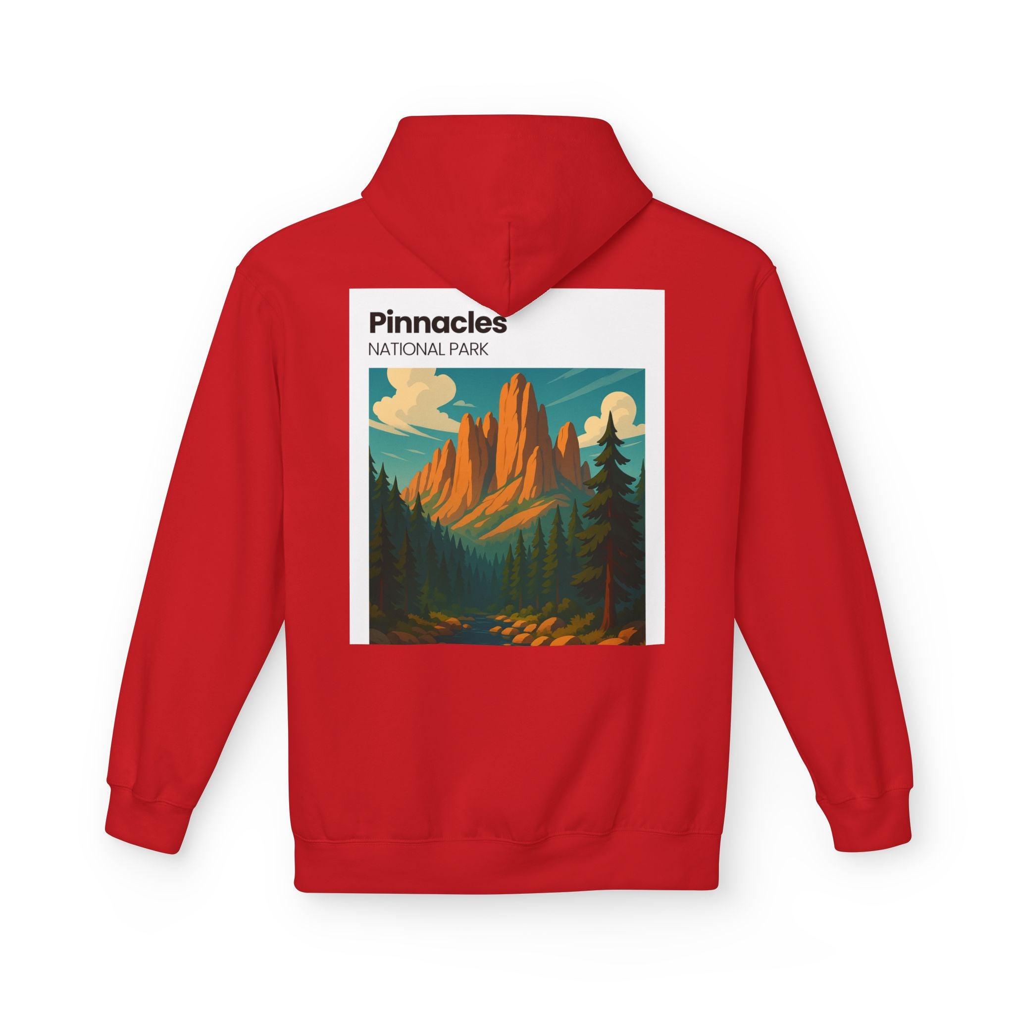 Pinnacles National Park vintage poster Hoodie | Mountain landscape camp retro