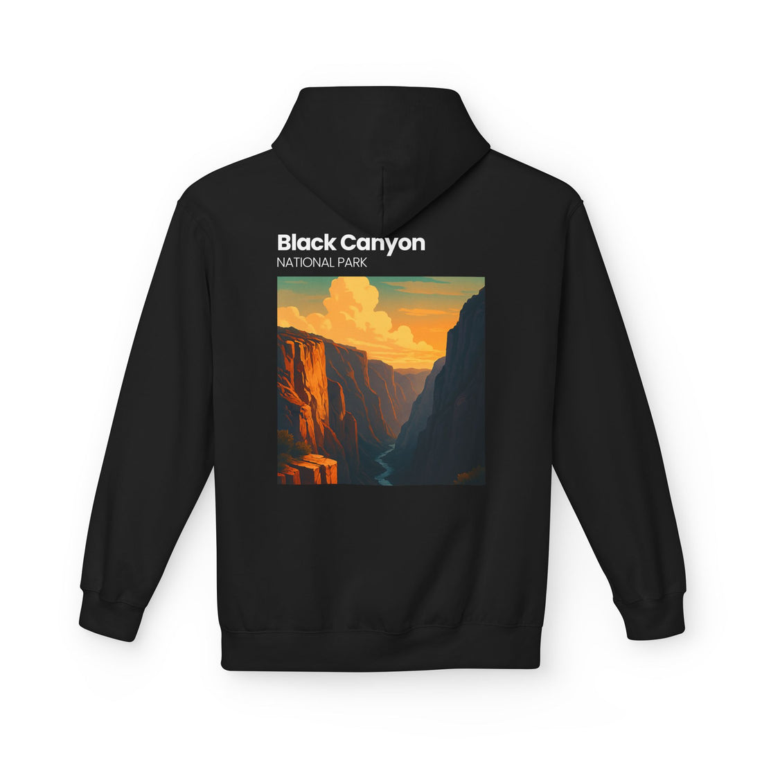 Black Canyon National Park Hoodie | Vintage Canyon Sunset Illustration