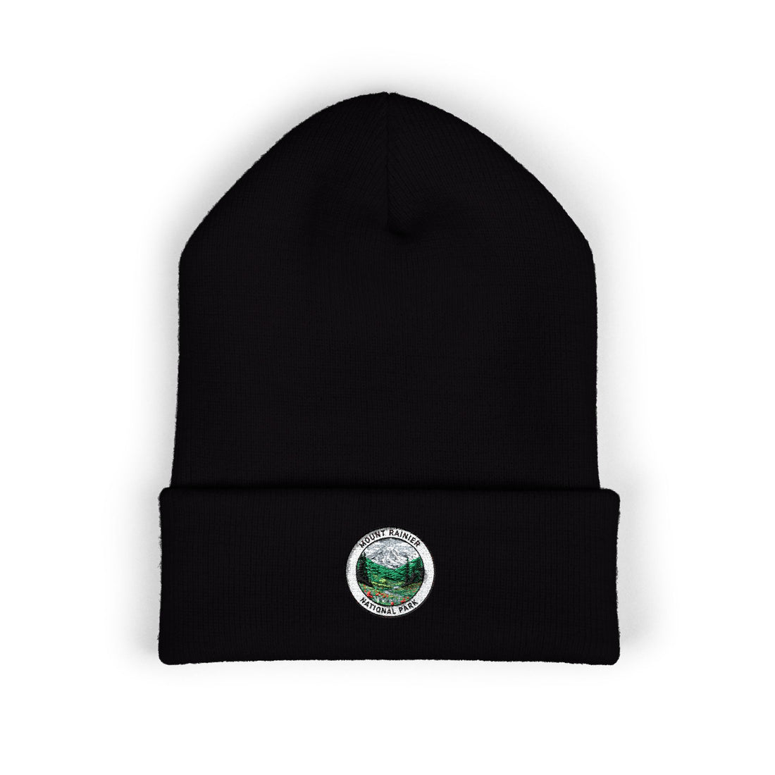 Green Mountain Landscape Beanie | Embroidered Nature Patch
