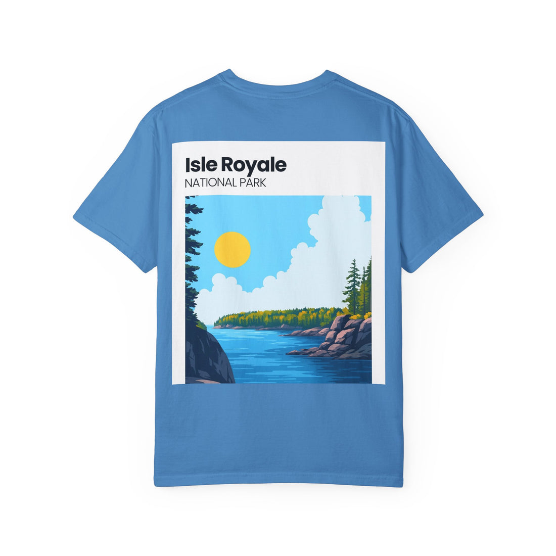 Isle Royale National Park Illustration T-shirt | Scenic Lake Sunrise Tee