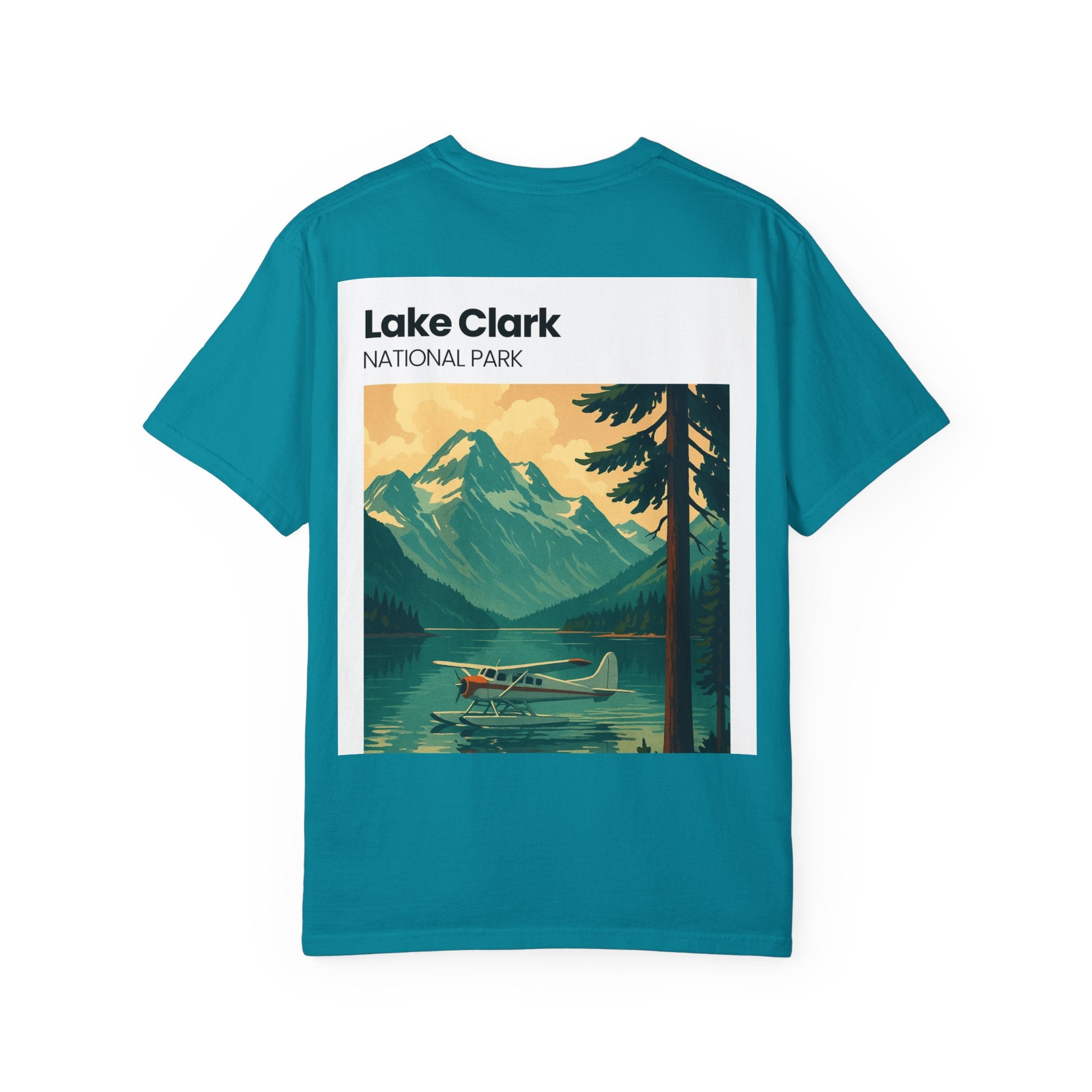 Lake Clark National Park Seaplane Graphic T-shirt | Vintage Travel Poster