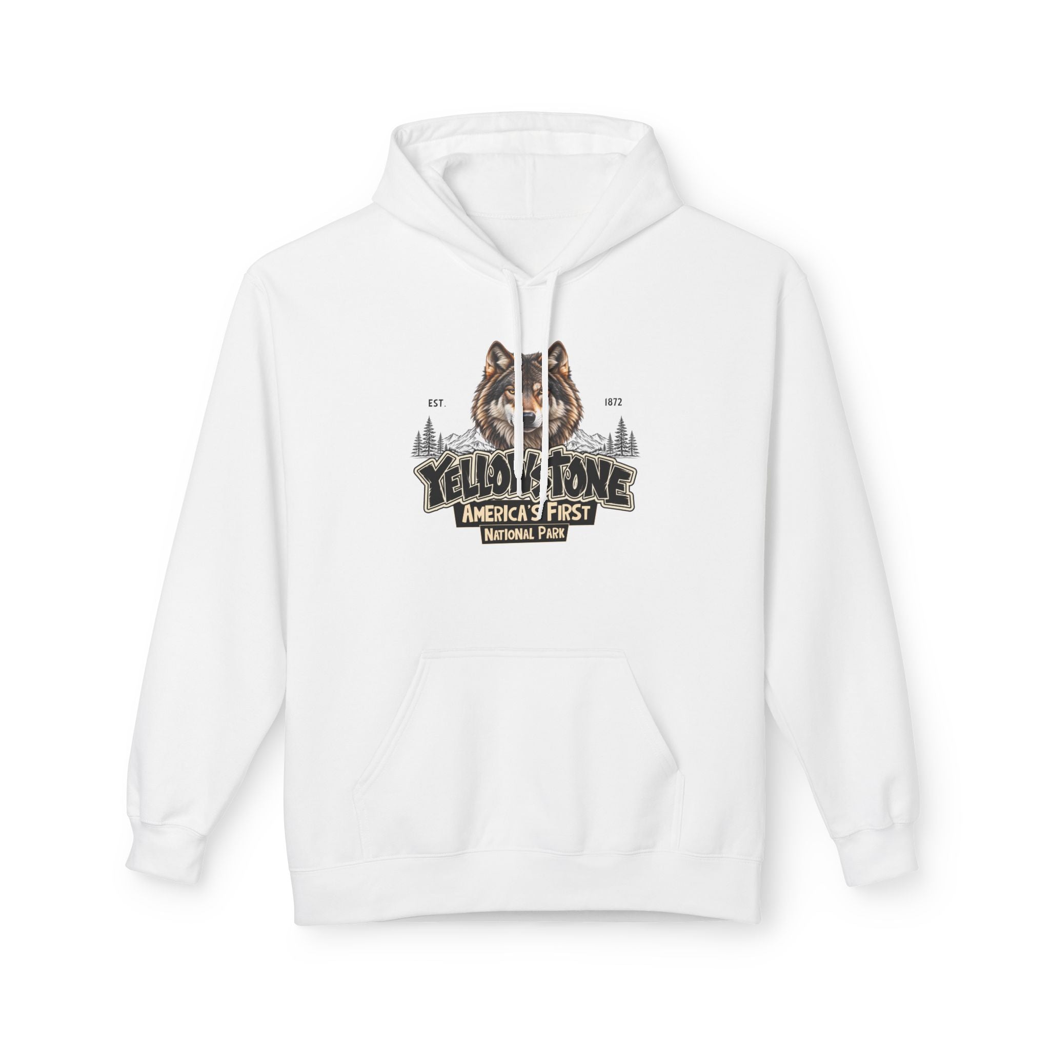 Yellowstone Wolf – Where the Wild Still Roams Hoodie Model2