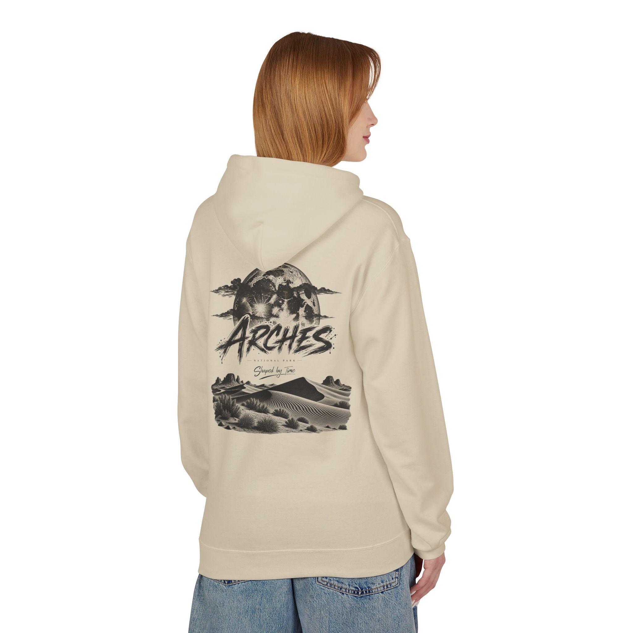 Arches National Park Desert Moon Graphic Hoodie