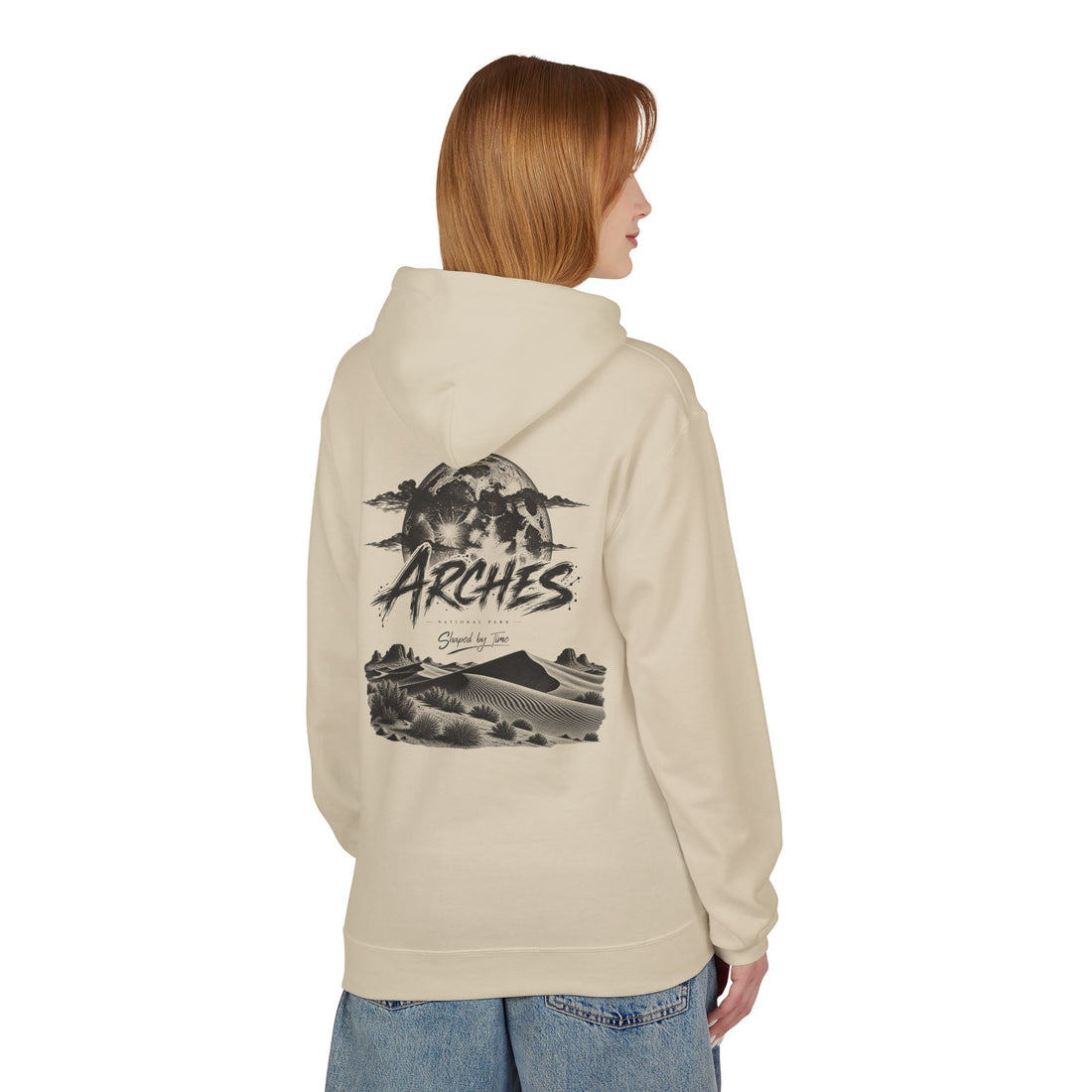 Arches National Park Desert Moon Graphic Hoodie