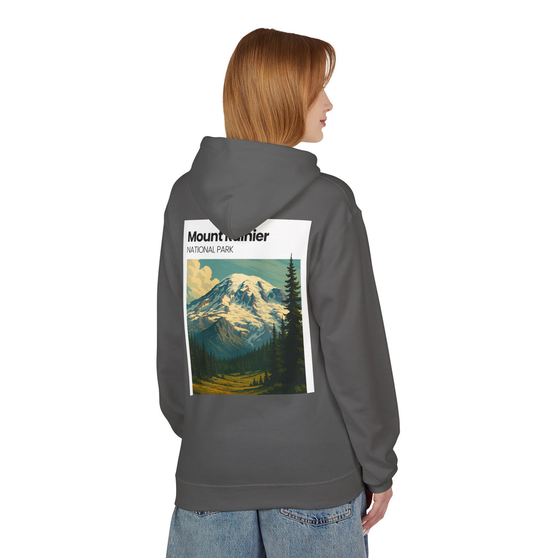 Mount Rainier National Park Hoodie | Vintage Landscape Mountain Design