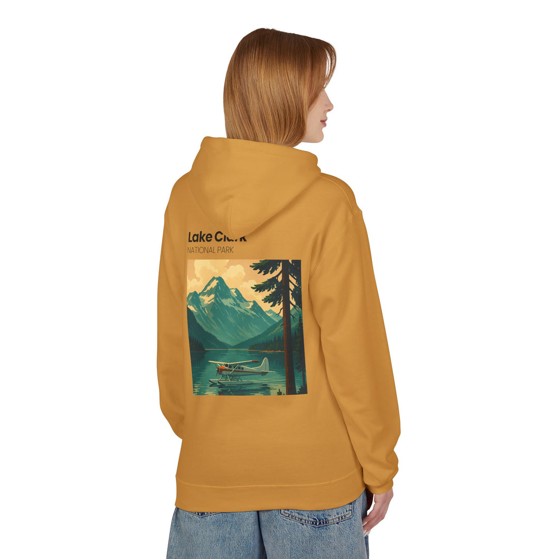 Lake Clark National Park vintage landscape Hoodie | Mountain Lake Seaplane