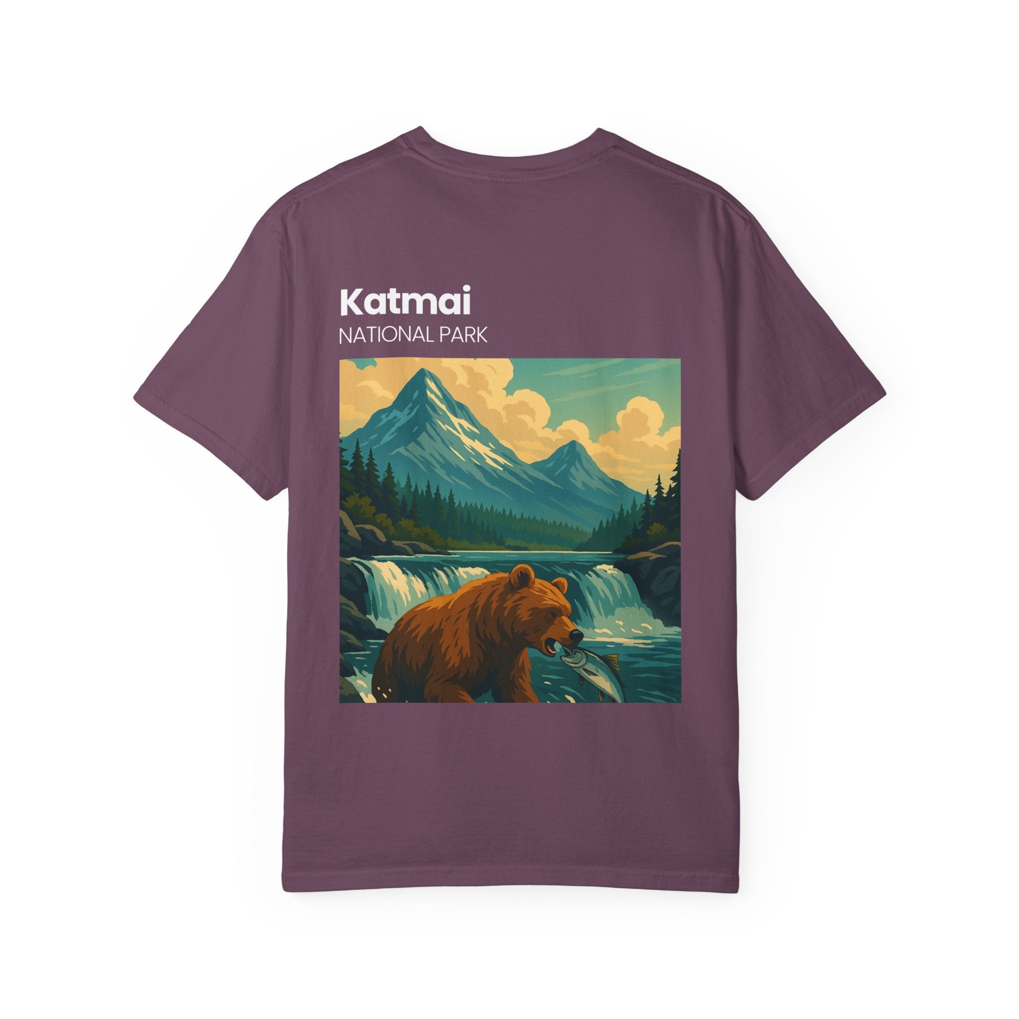 Katmai National Park Bear Illustration T-shirt | Mountain River Nature Tee