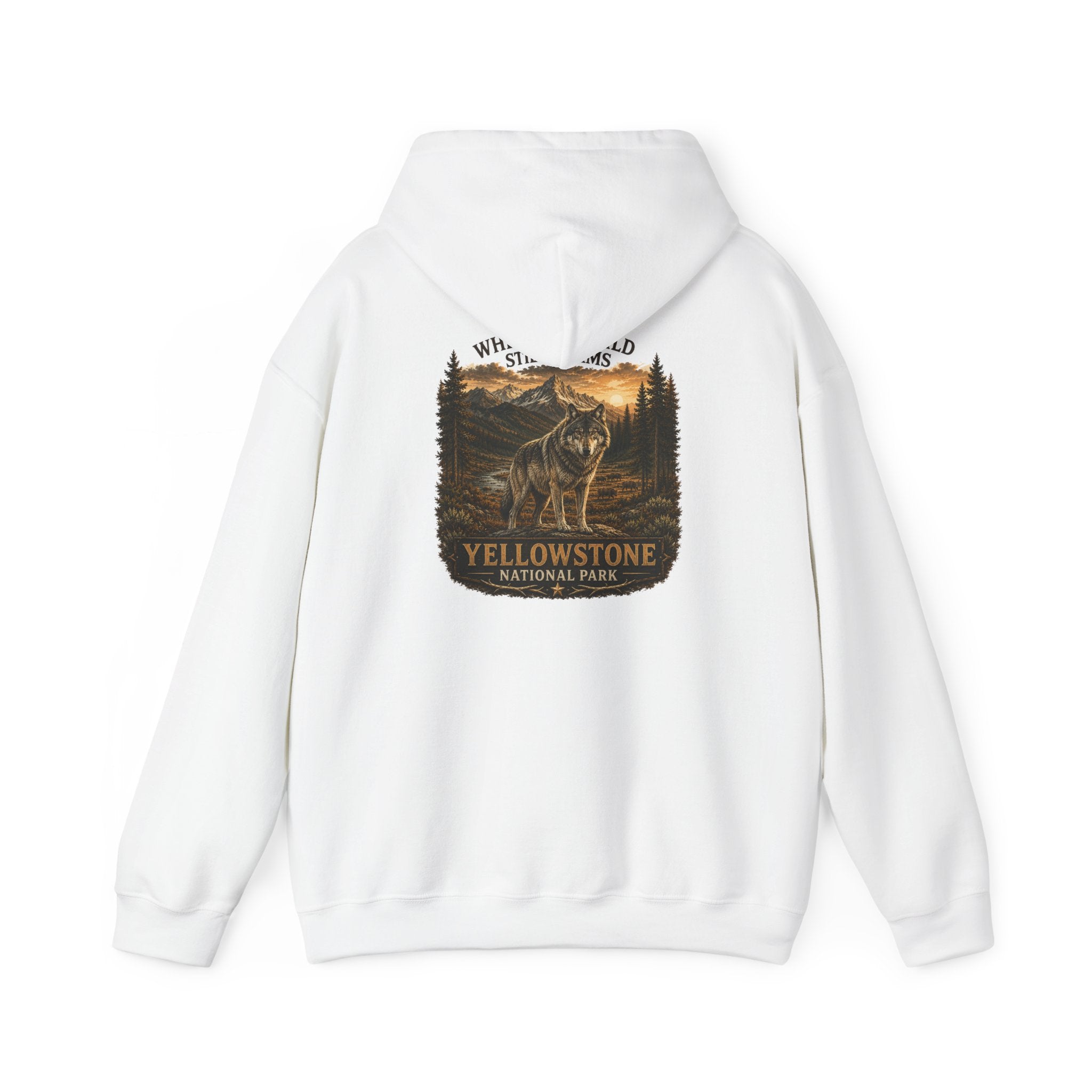 Yellowstone Wolf Round Badge Hoodie