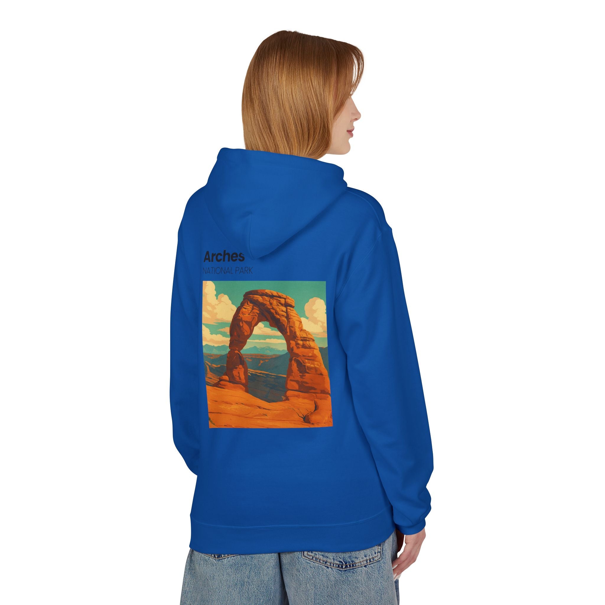 Arches National Park Arch Hoodie | Vintage Travel Poster Style