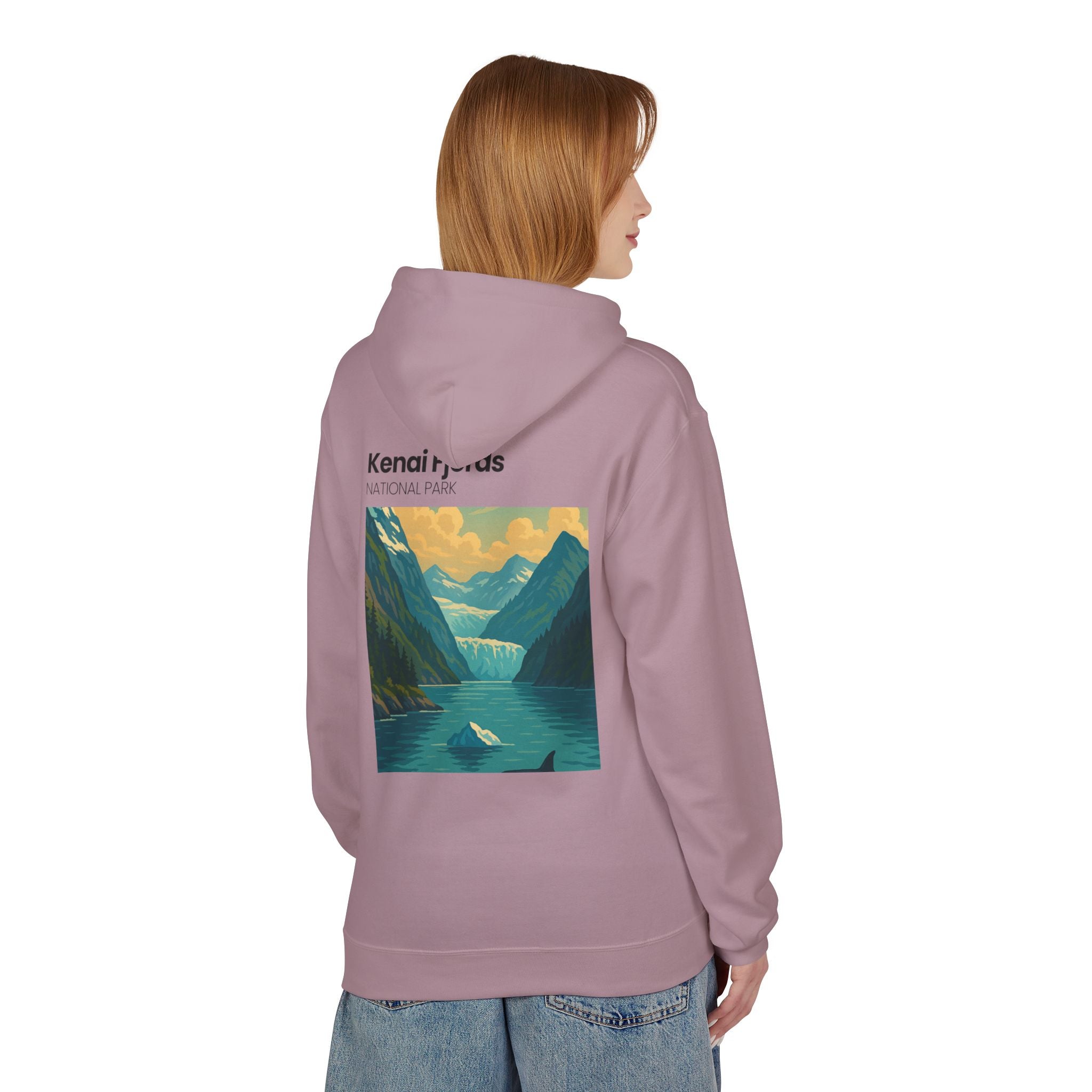 Kenai Fjords National Park landscape Hoodie | Alaska fjord vintage poster