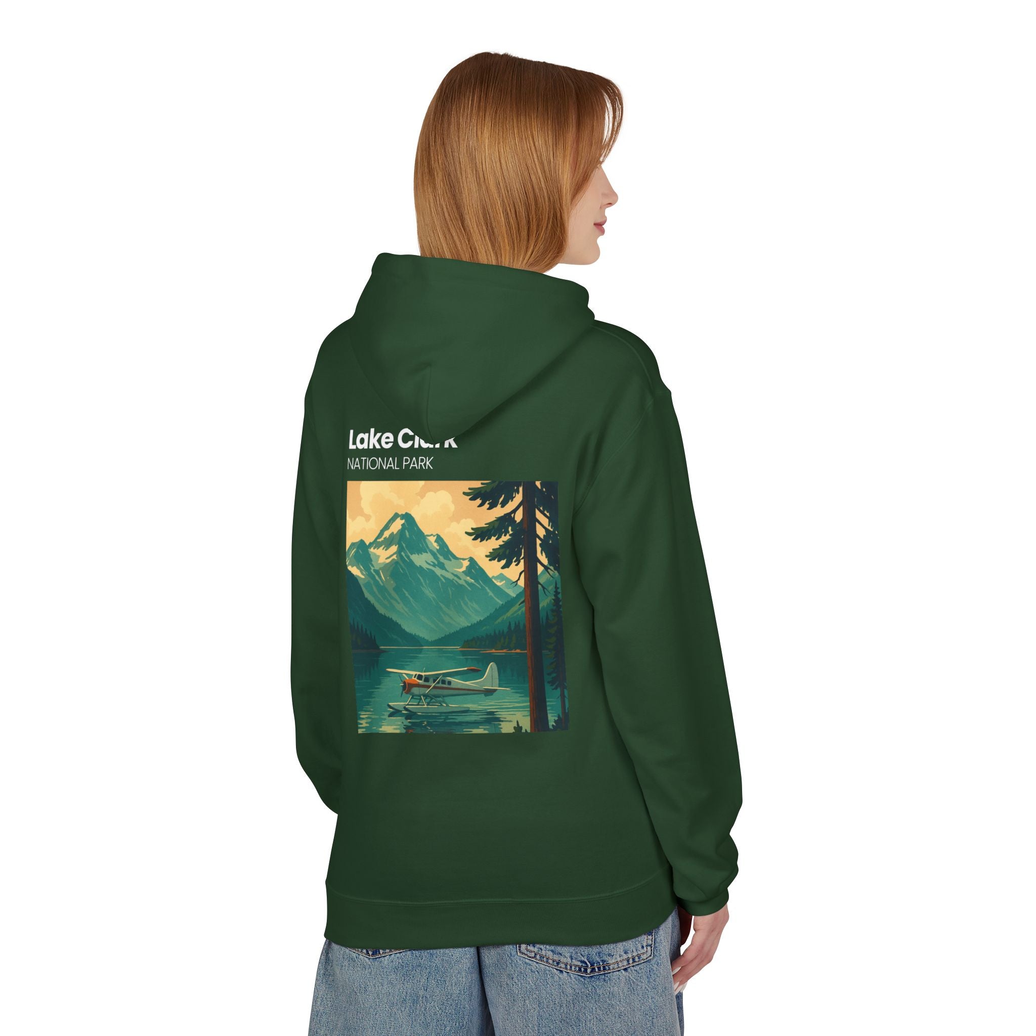 Lake Clark National Park vintage landscape Hoodie | Mountain Lake Seaplane