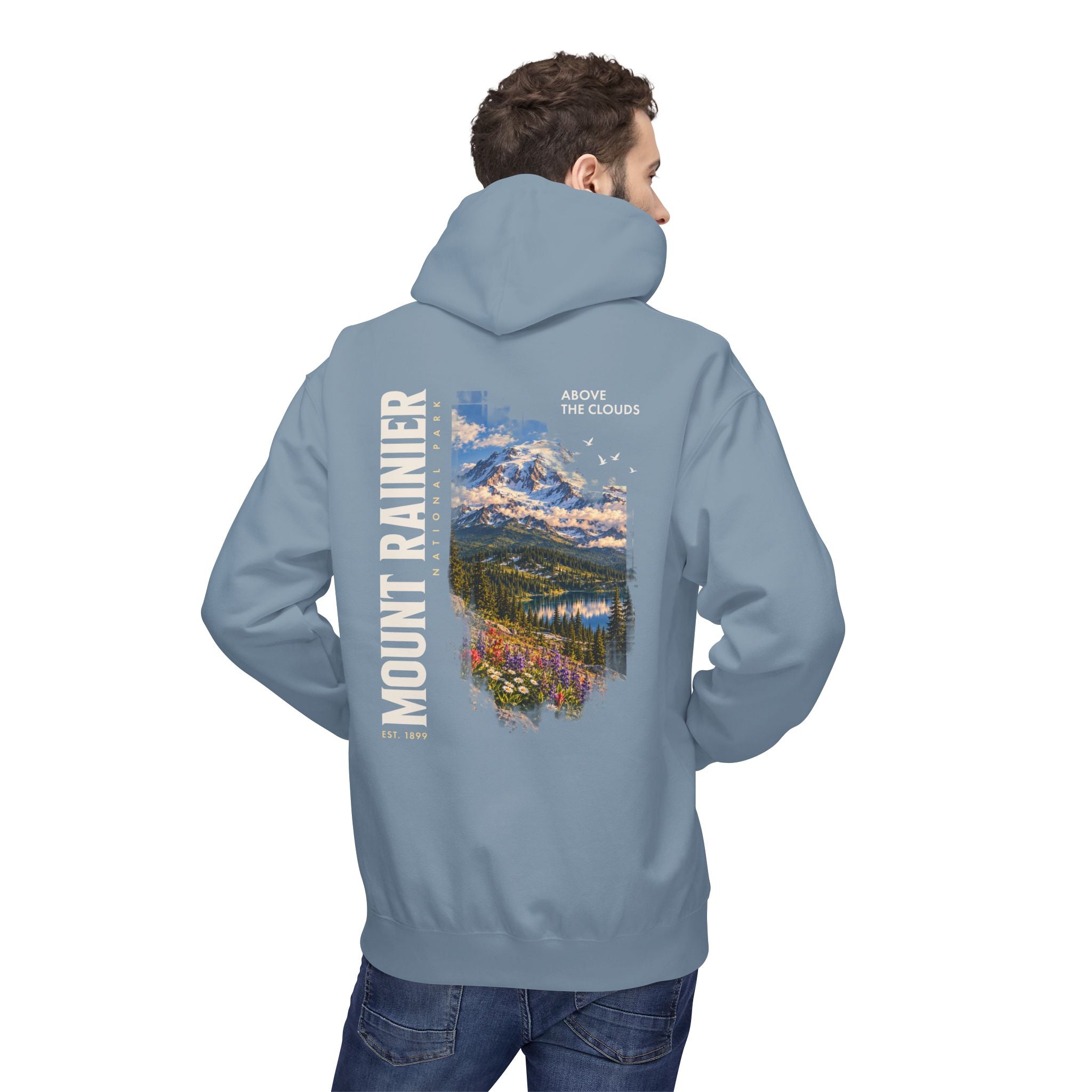 Mount Rainier National Park –  Alpine Scene Graphic Hoodie