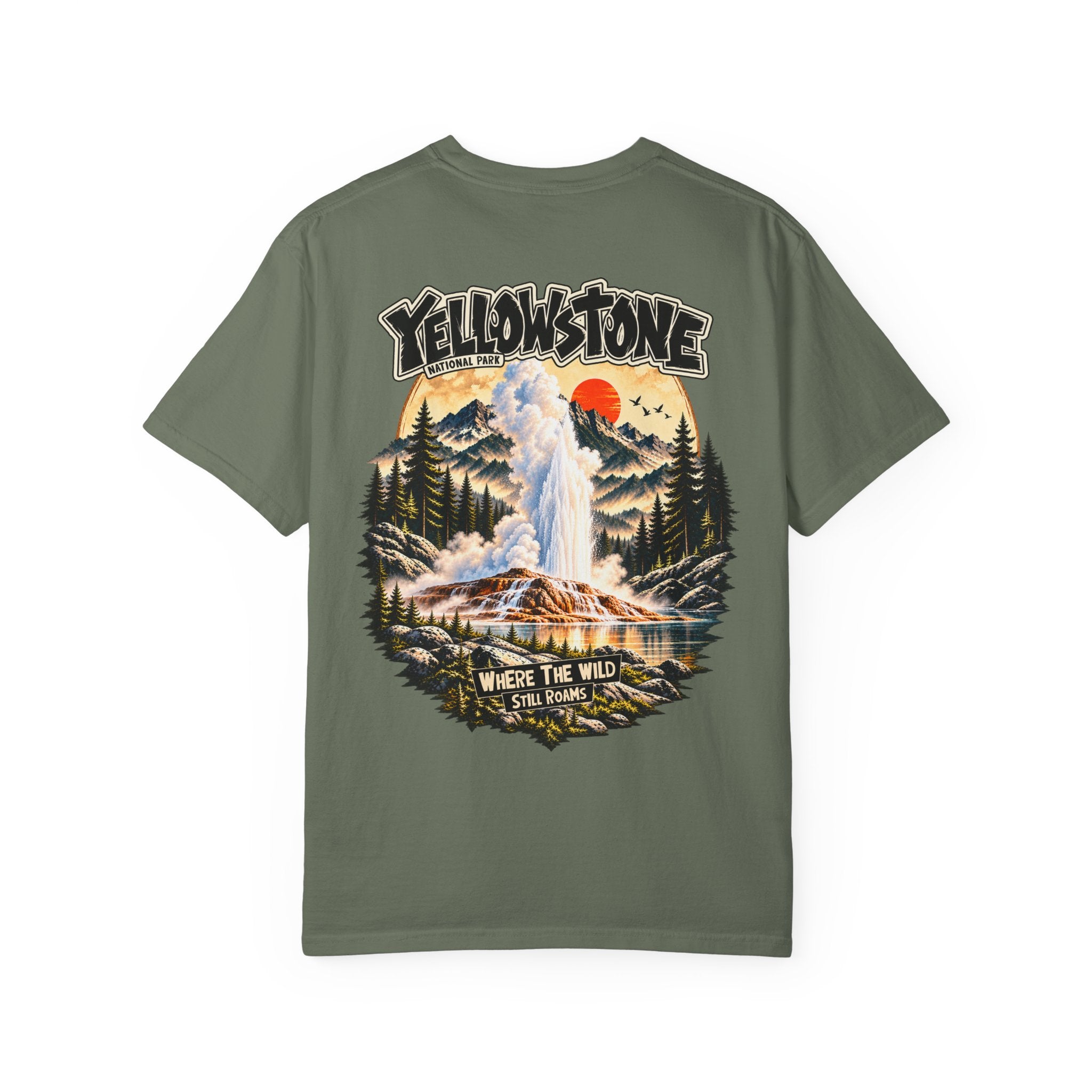 Yellowstone Old Faithful – Where the Wild Still Roams T-Shirt Model1