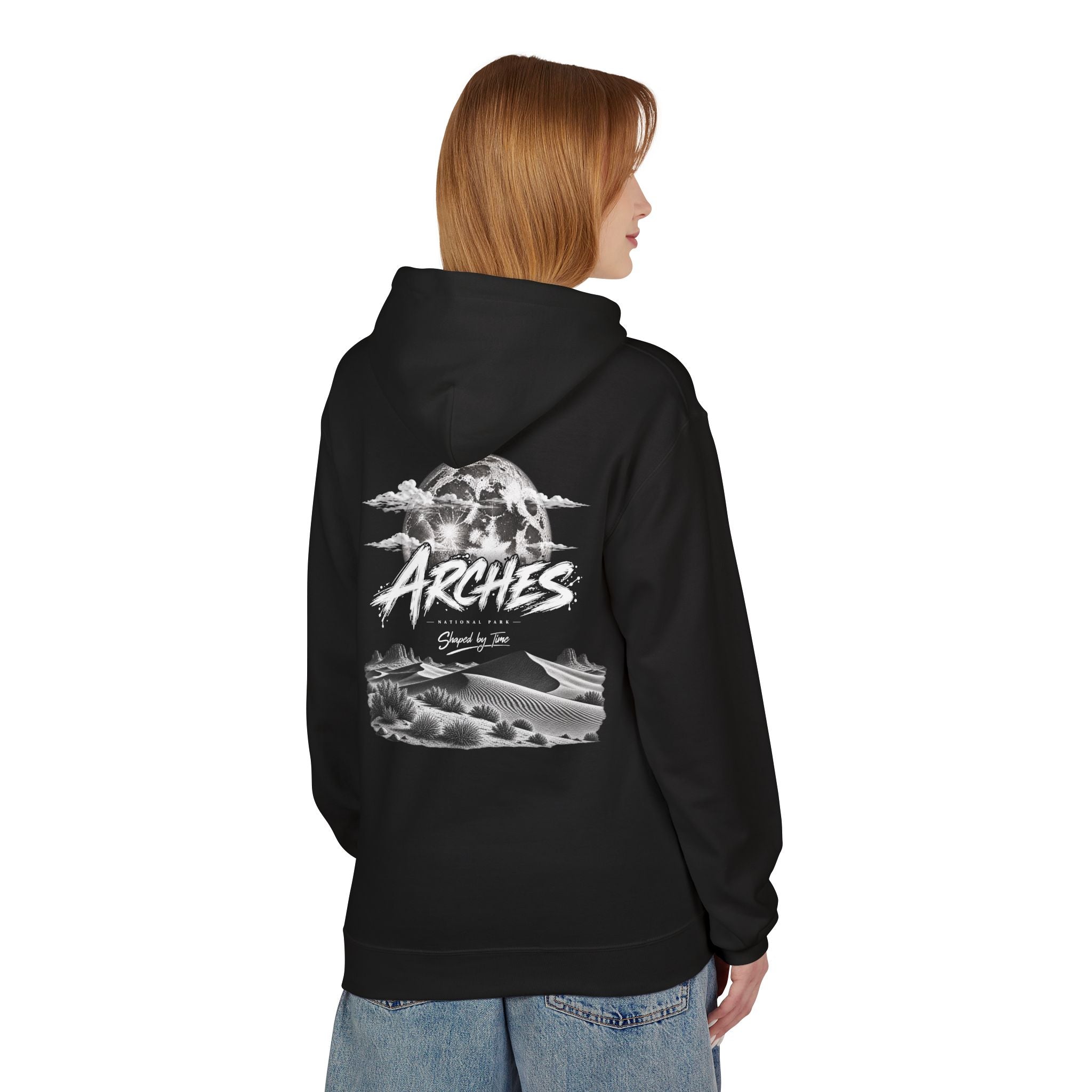 Arches National Park Desert Moon Graphic Hoodie