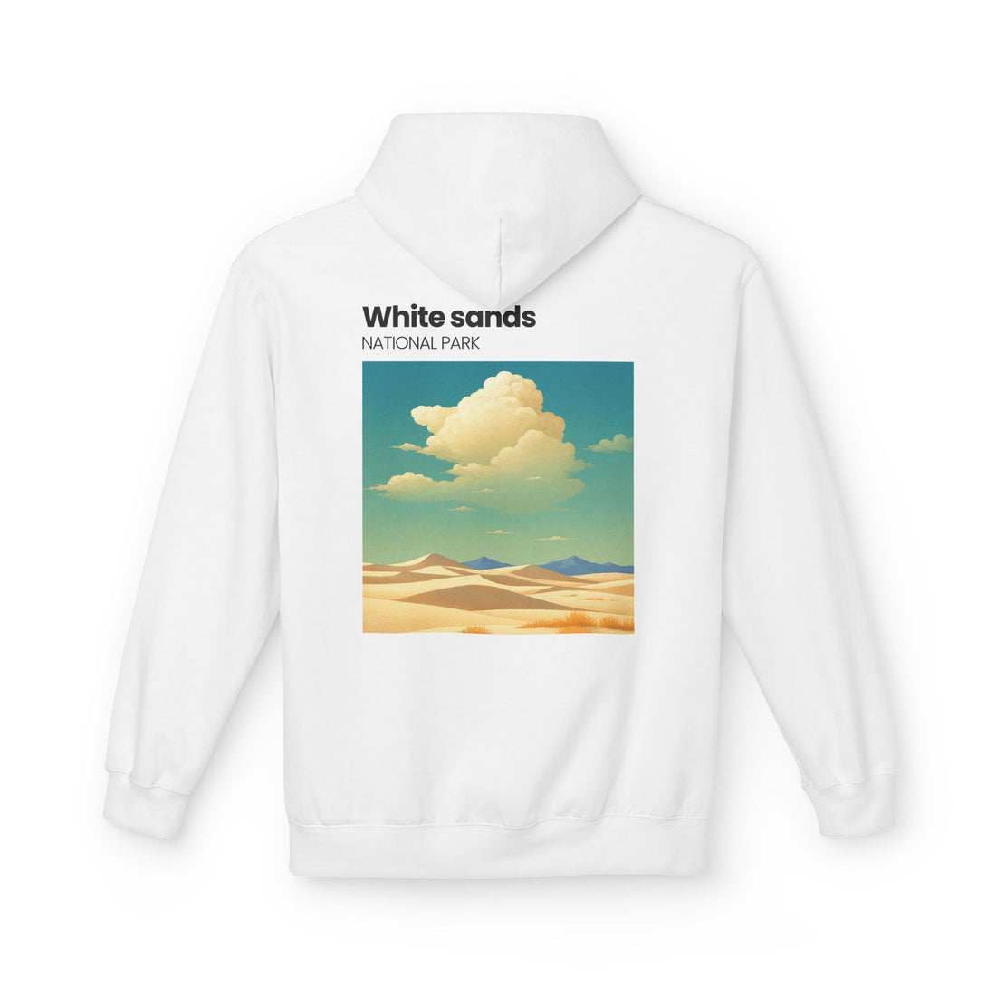 White Sands desert landscape Hoodie | National Park retro poster style