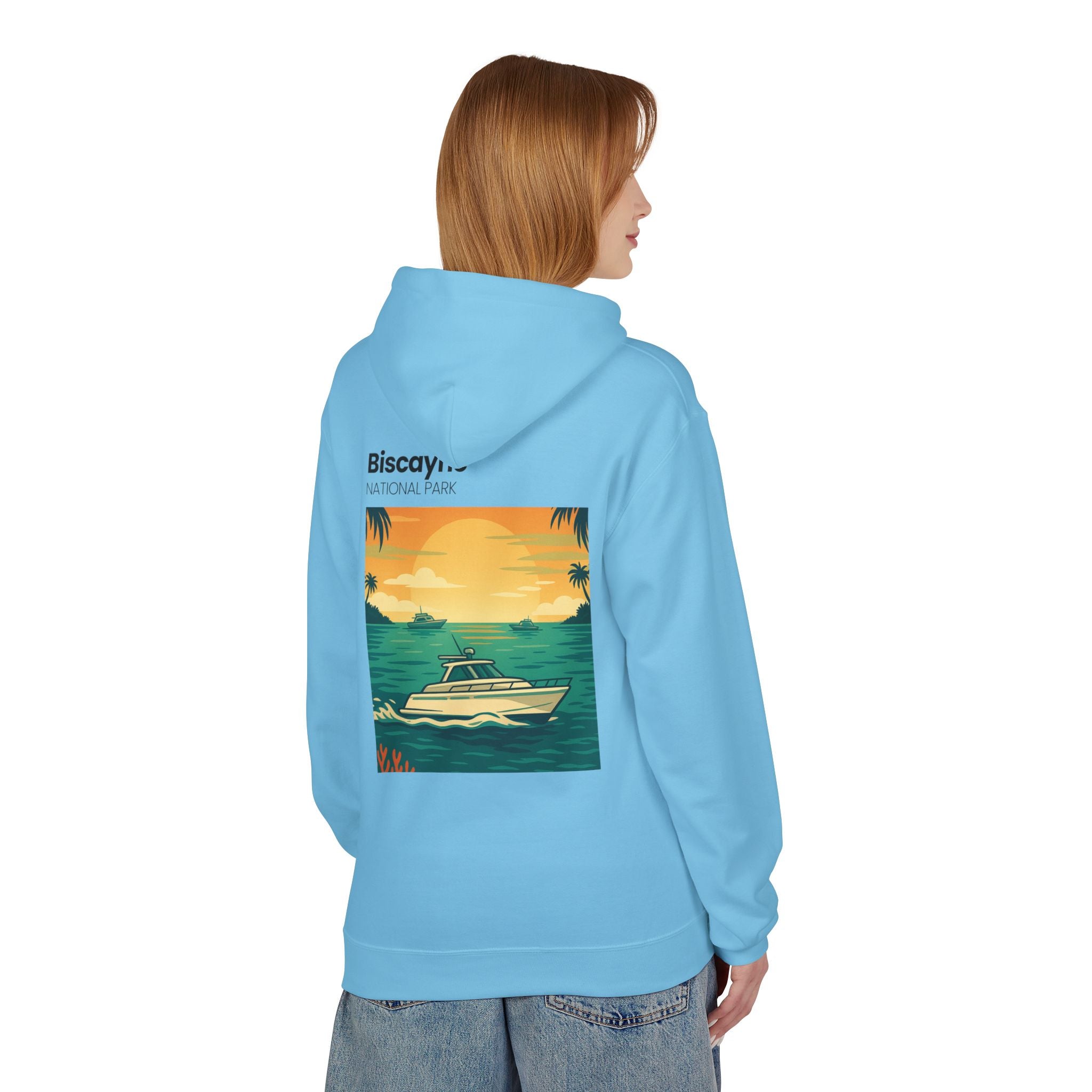 Biscayne National Park Boat Sunset Hoodie | Nautical Tropical Graphic