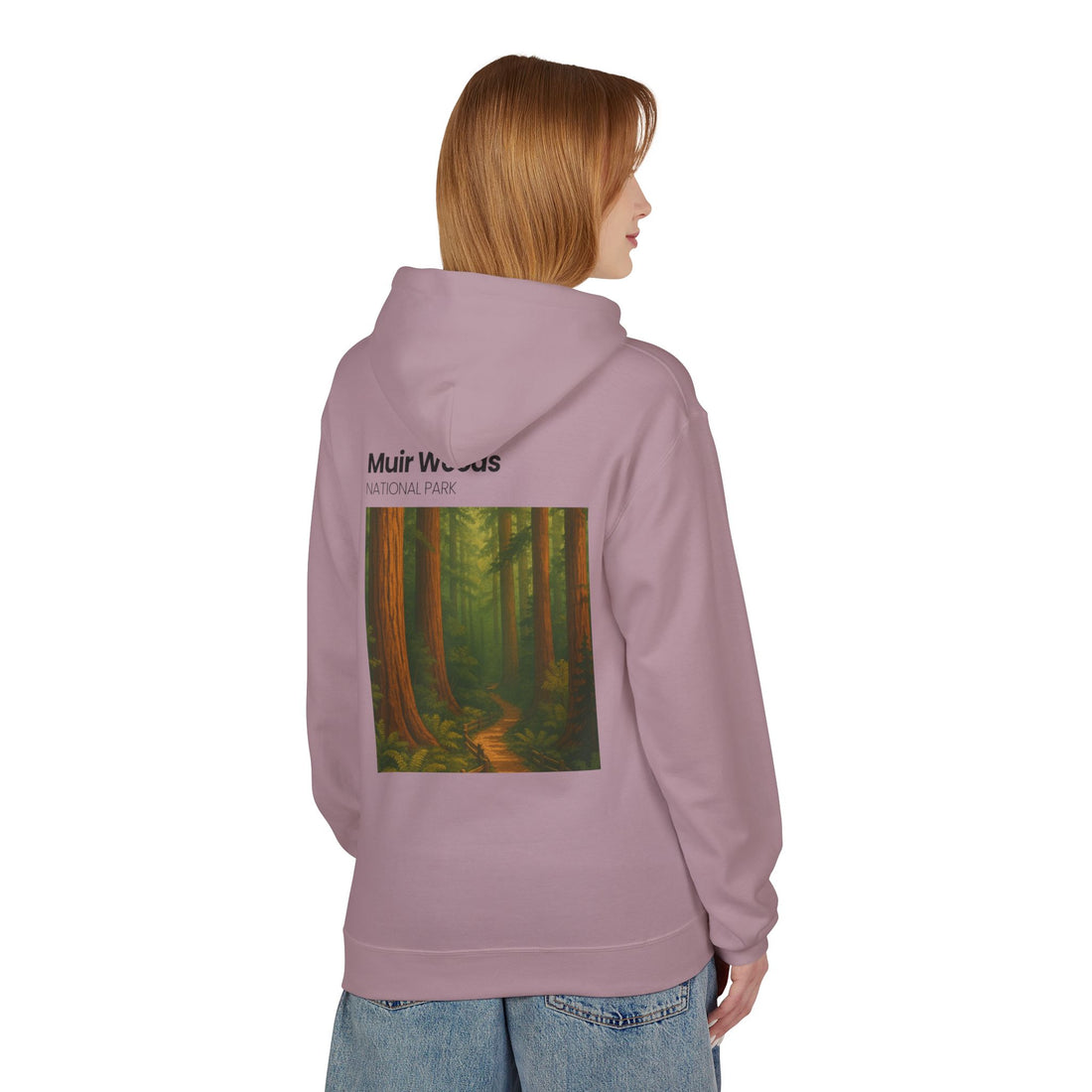 Muir Woods National Park Forest Path Hoodie | Vintage Nature Poster