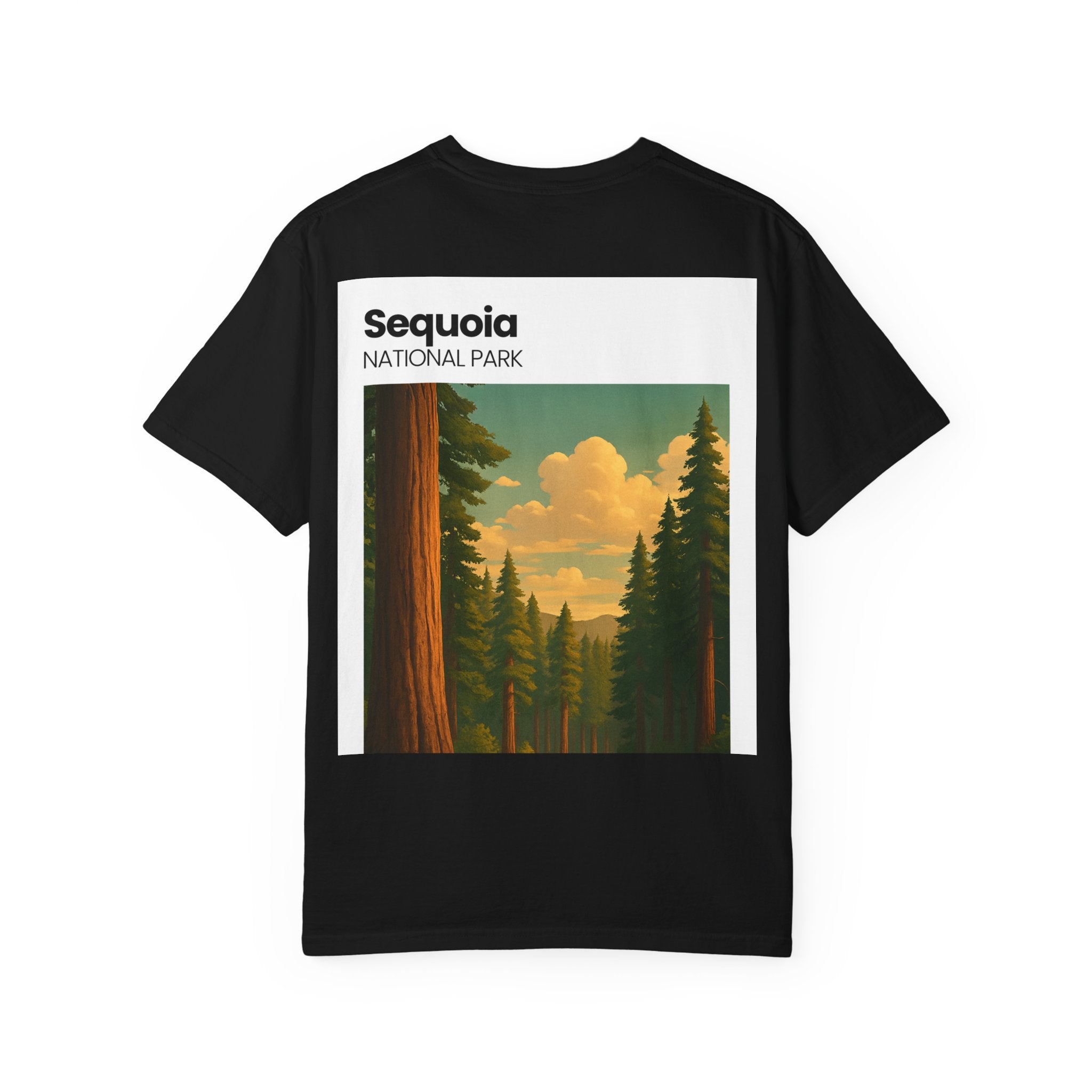 Sequoia National Park Poster Art T-Shirt | Vintage Forest Illustration