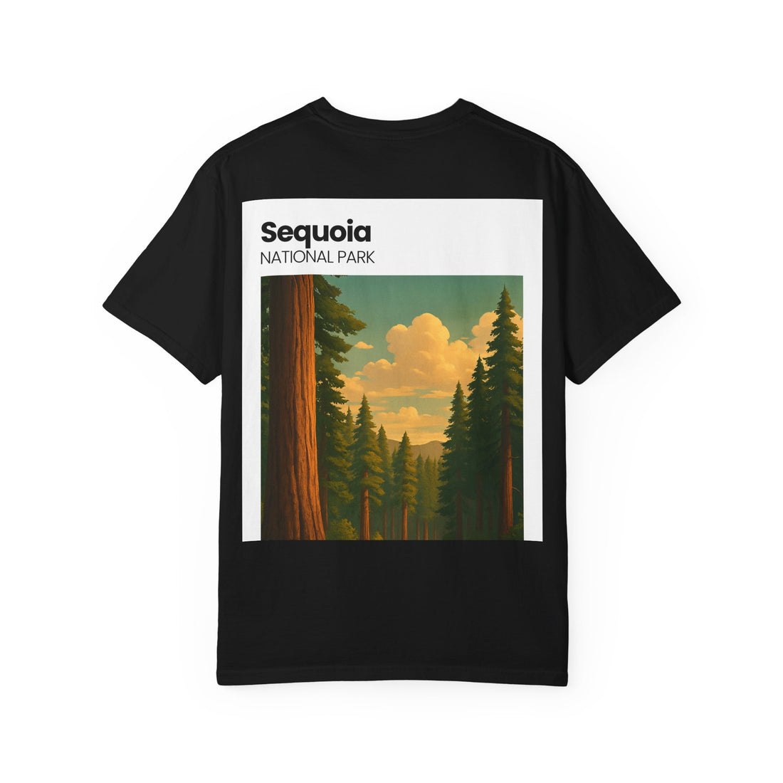 Sequoia National Park Poster Art T-Shirt | Vintage Forest Illustration