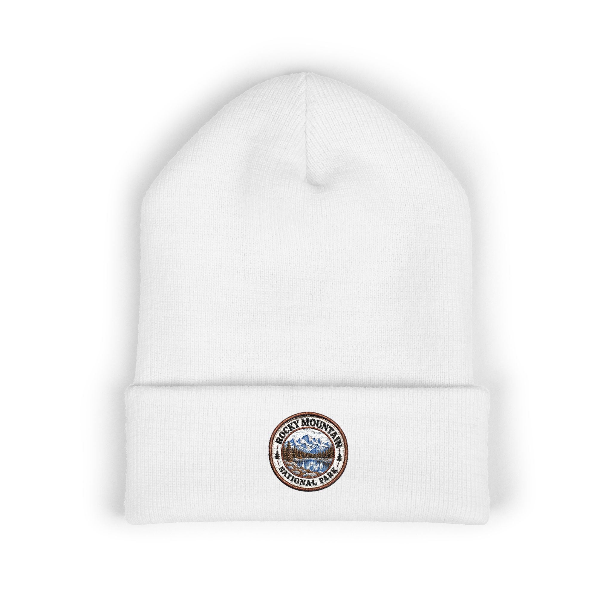 Rocky Mountain National Park Alpine Lake Beanie Round Logo
