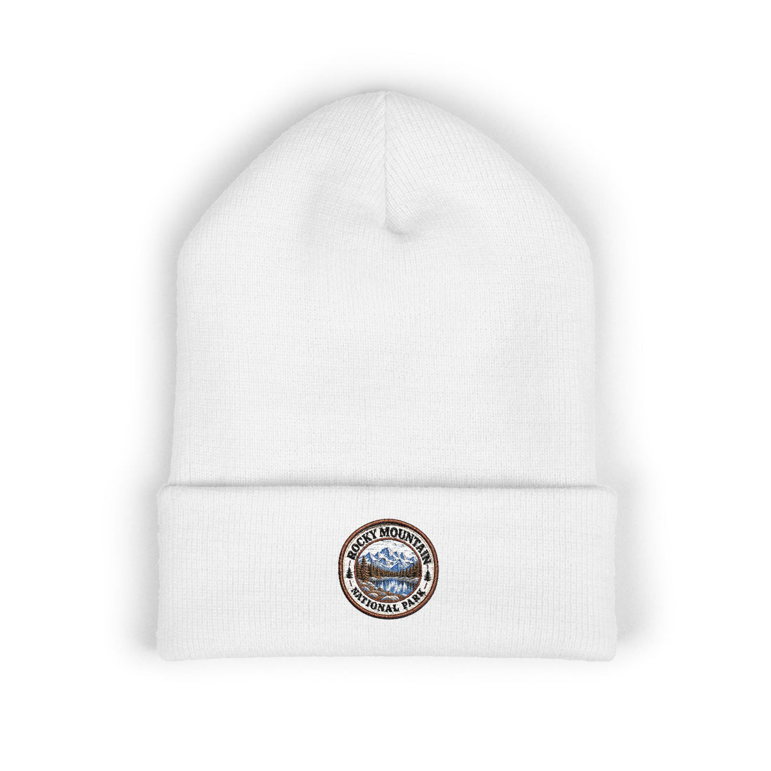 Rocky Mountain National Park Alpine Lake Beanie Round Logo