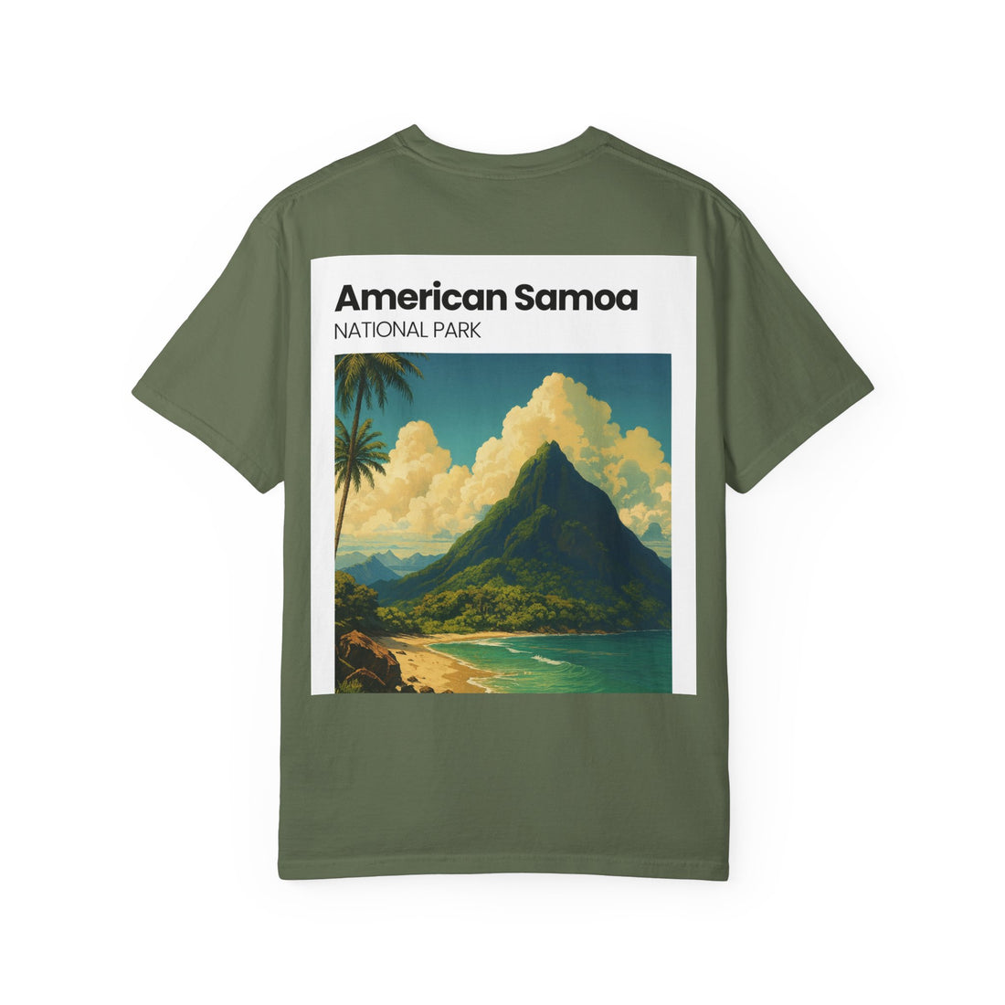 American Samoa National Park print T-Shirt | Tropical Mountain Beach Artwork