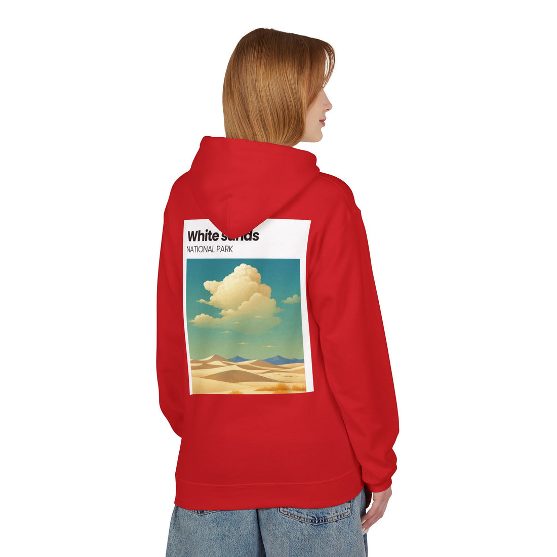White Sands desert landscape Hoodie | National Park retro poster style