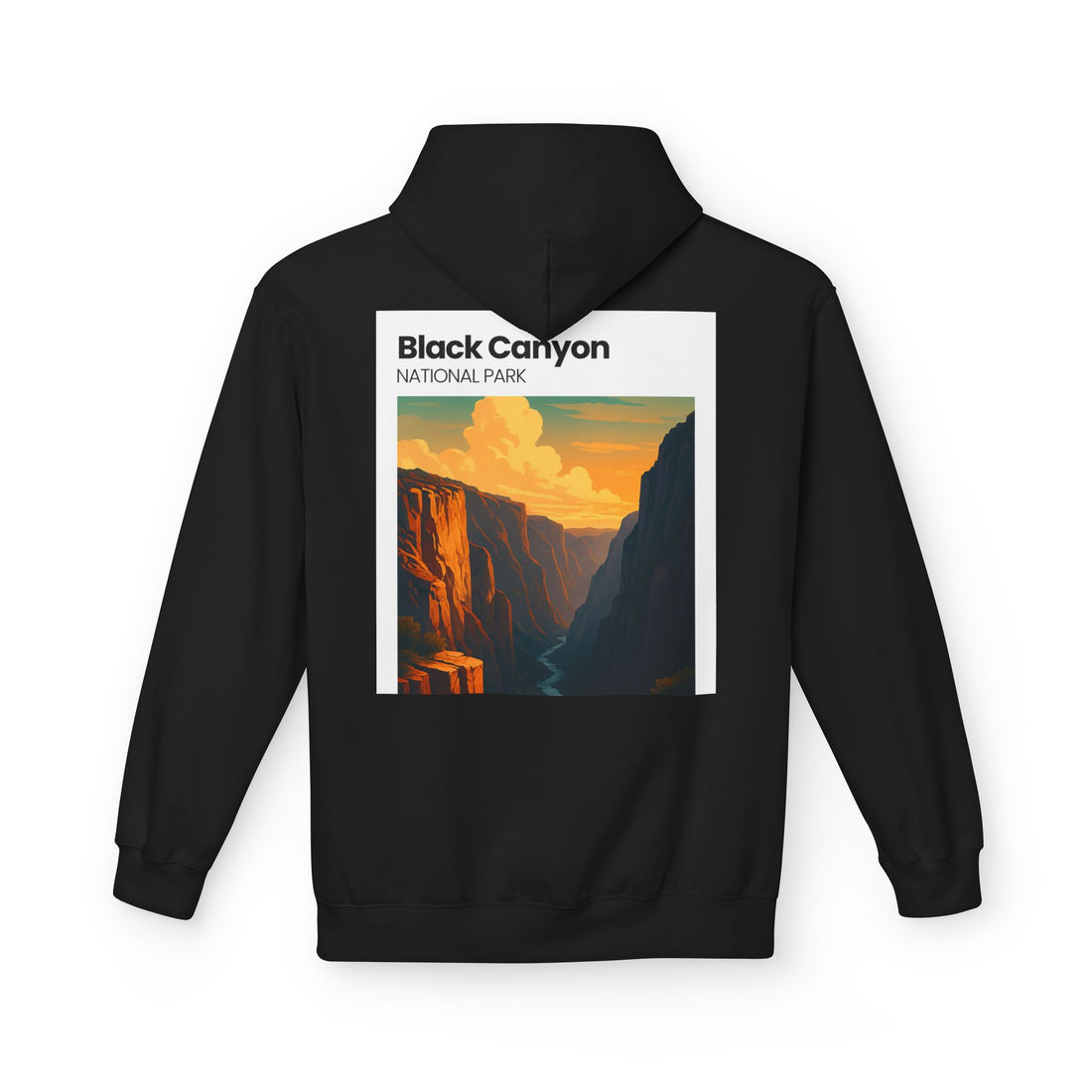 Black Canyon National Park Hoodie | Vintage Canyon Sunset Illustration